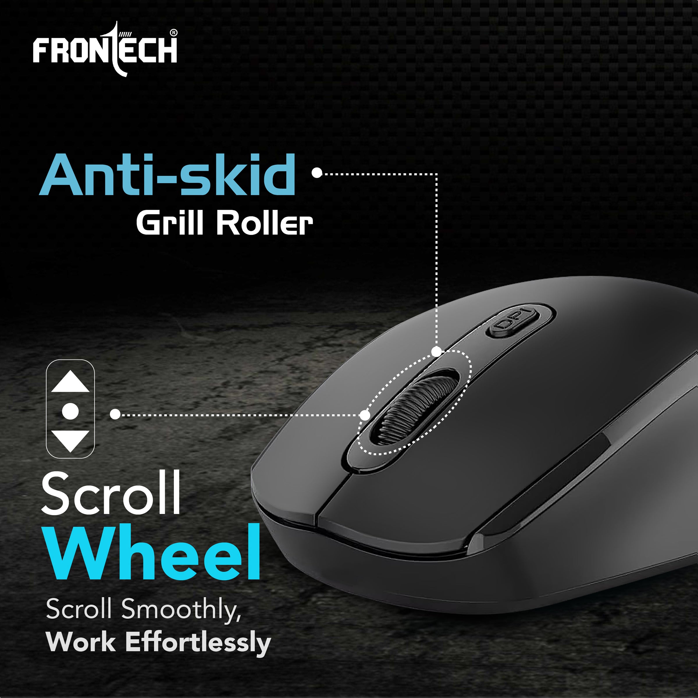 Frontech Wireless Optical Mouse | 2.4GHz | Adjustable DPI up to 1600 | USB Nano Receiver | Ergonomic Design | Compatible with Windows XP/Vista/7/8/10/11 – (MS-0073)