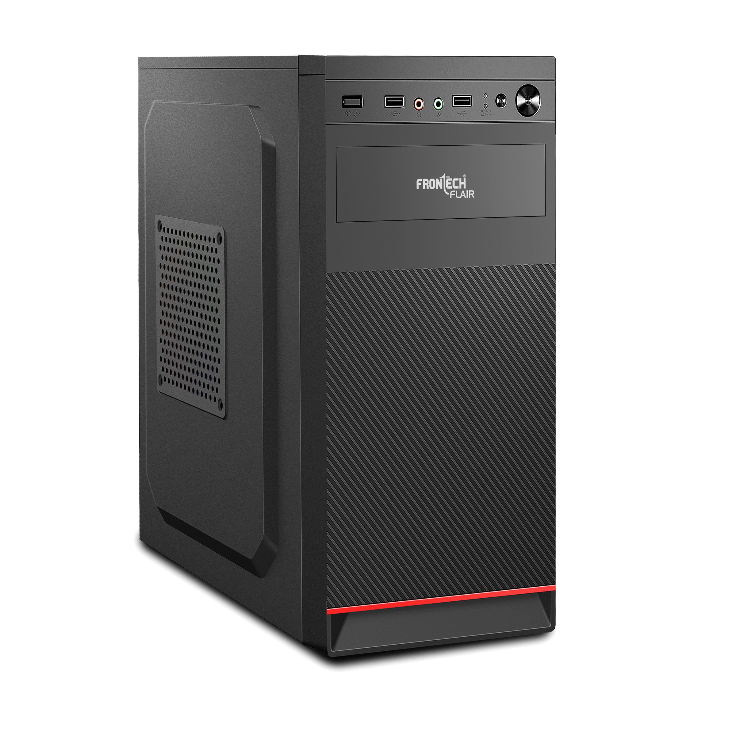 Flair Silver Range ATX Cabinet | Front Audio, 2x Front USB 2.0 Ports (FT-4278)