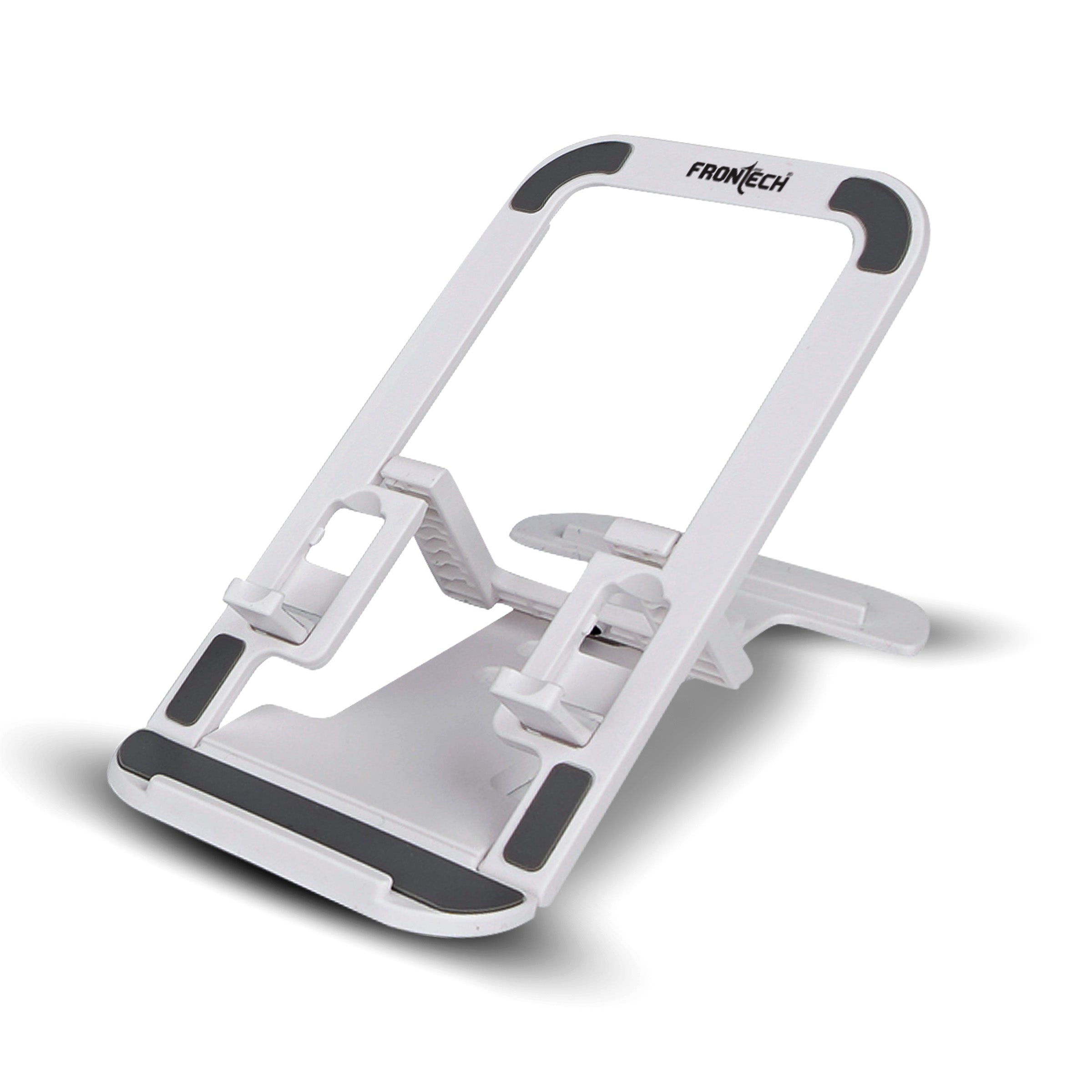 Frontech Mobile Phone Stand Holder, 4-Level Adjustable, Durable ABS Design with Rubber Pads, Foldable Desktop Phone Mount,( CCH-0013 )