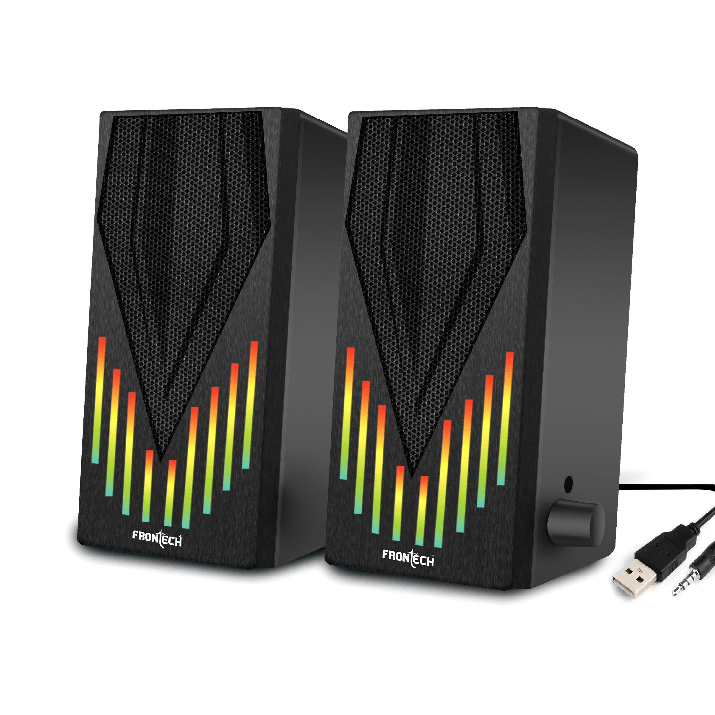 2.0 USB Multimedia Speakers | RGB Lights | 2x3W Drivers | AUX Connectivity (SPK-0006)