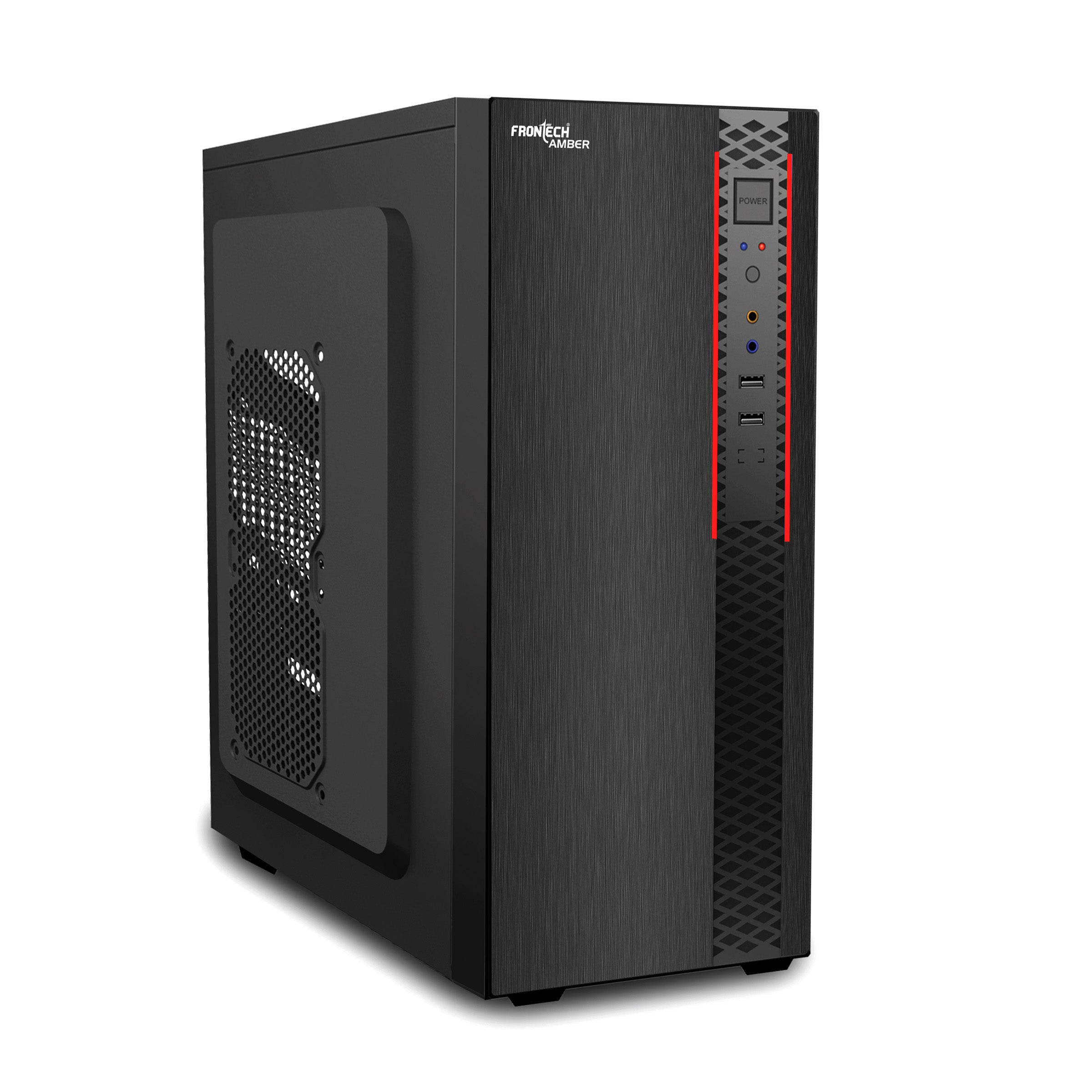 Amber Premium Silver Range ATX Cabinet | 1x80mm Fan, 2xUSB 1.1 Ports (FT-4322R)