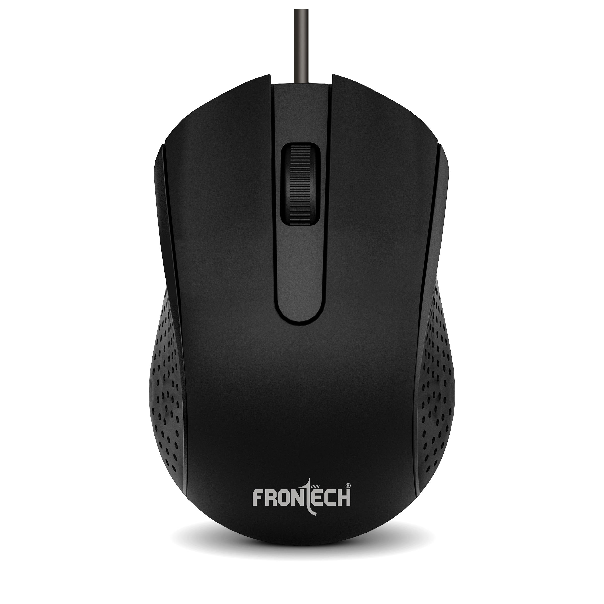 Frontech Wired USB Mouse | 3 Handy Buttons | Scroll Wheel 1200 DPI | MS-0102 Wired Optical Mouse (USB 2.0, Black)