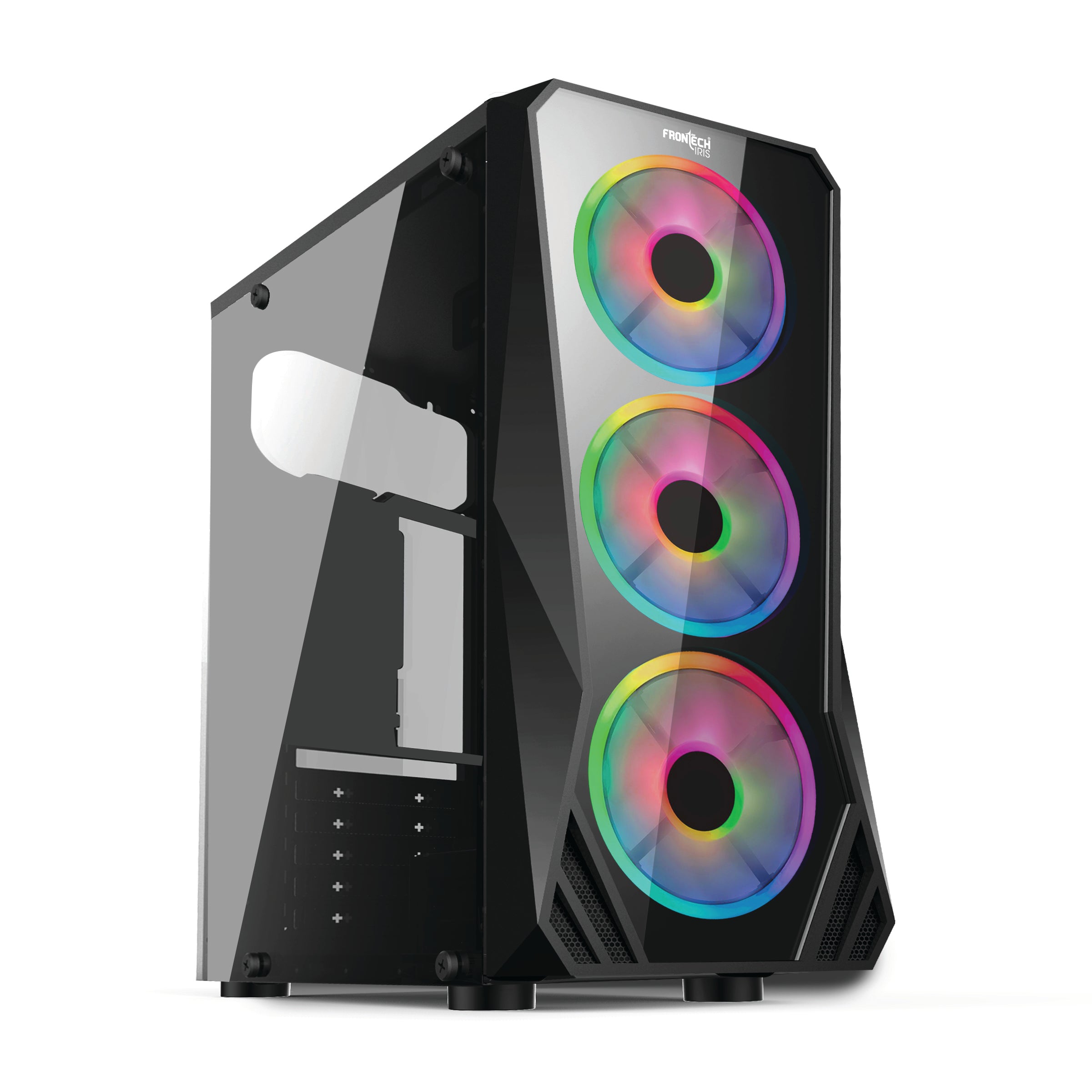 Iris Gaming ATX Cabinet | Glass Side Panel, 3x 120mm RGB Fans, 2x USB 1.0 & USB 3.0 Ports (FT-4356)