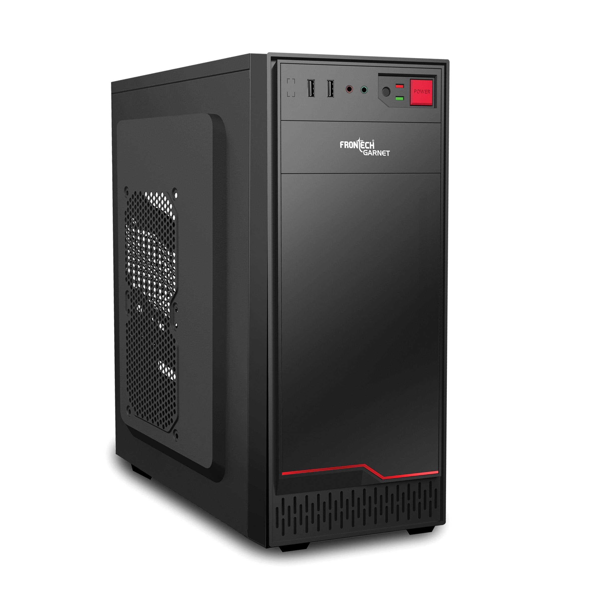 Garnet Premium Silver Range ATX Cabinet | 1x80mm Fan, 2xUSB 1.1 Ports (FT-4323R)