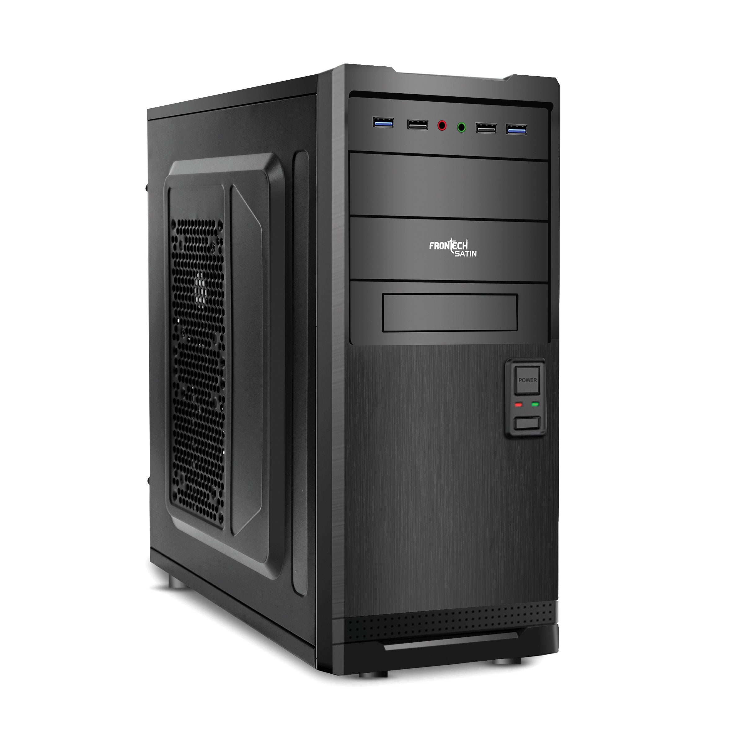 Satin Premium Silver Range ATX Cabinet | 2x80mm Fans, USB 3.0 & 3xUSB 1.1 Ports (FT-4302)