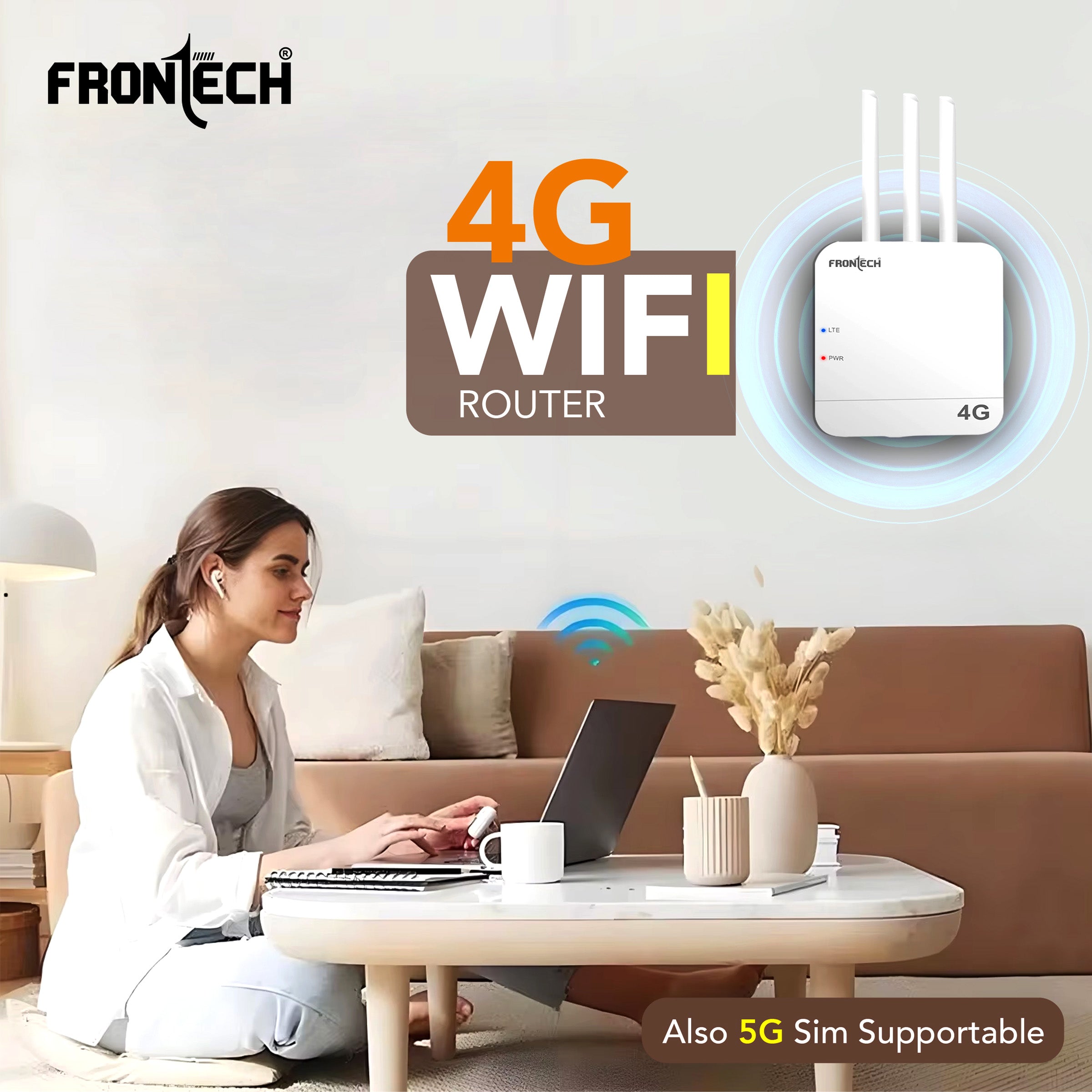 Frontech NC-0035 4G/5G WiFi Router – Blazing Speed, Compact Design & Eco-Smart Connectivity | Made in India