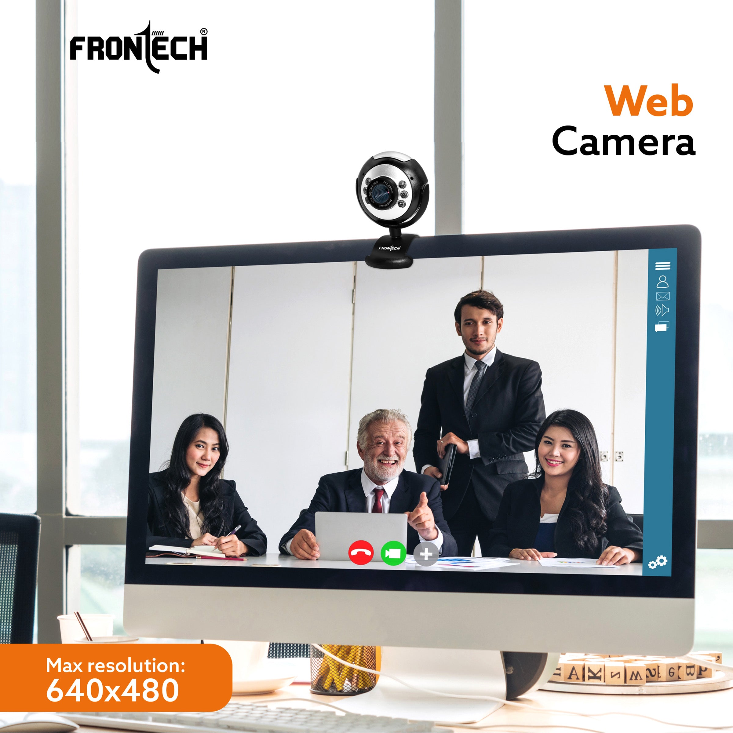 Digital Webcam with Built-in Mic & LED Lights (2251)