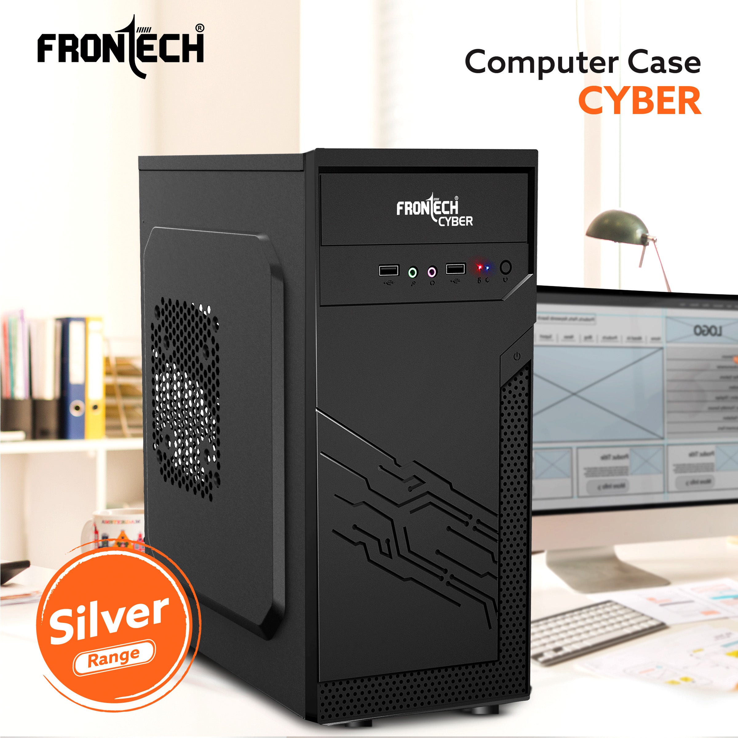 Cyber Silver Range ATX Cabinet | Front Audio, 2x Front USB 2.0 Ports (FT-4269)