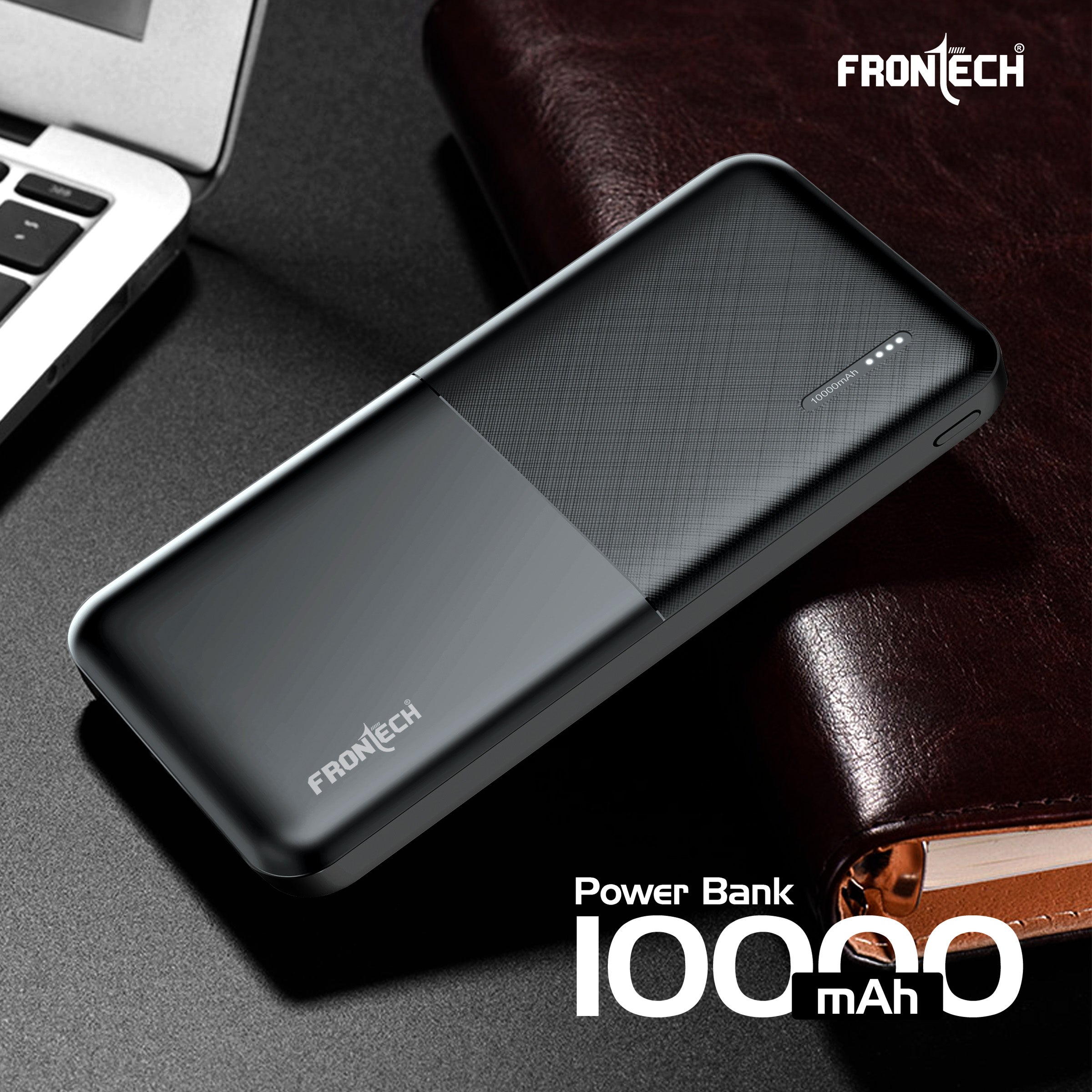10000 mAh Li-ion Power Bank with LED Indicator, Dual USB (PB-0007)