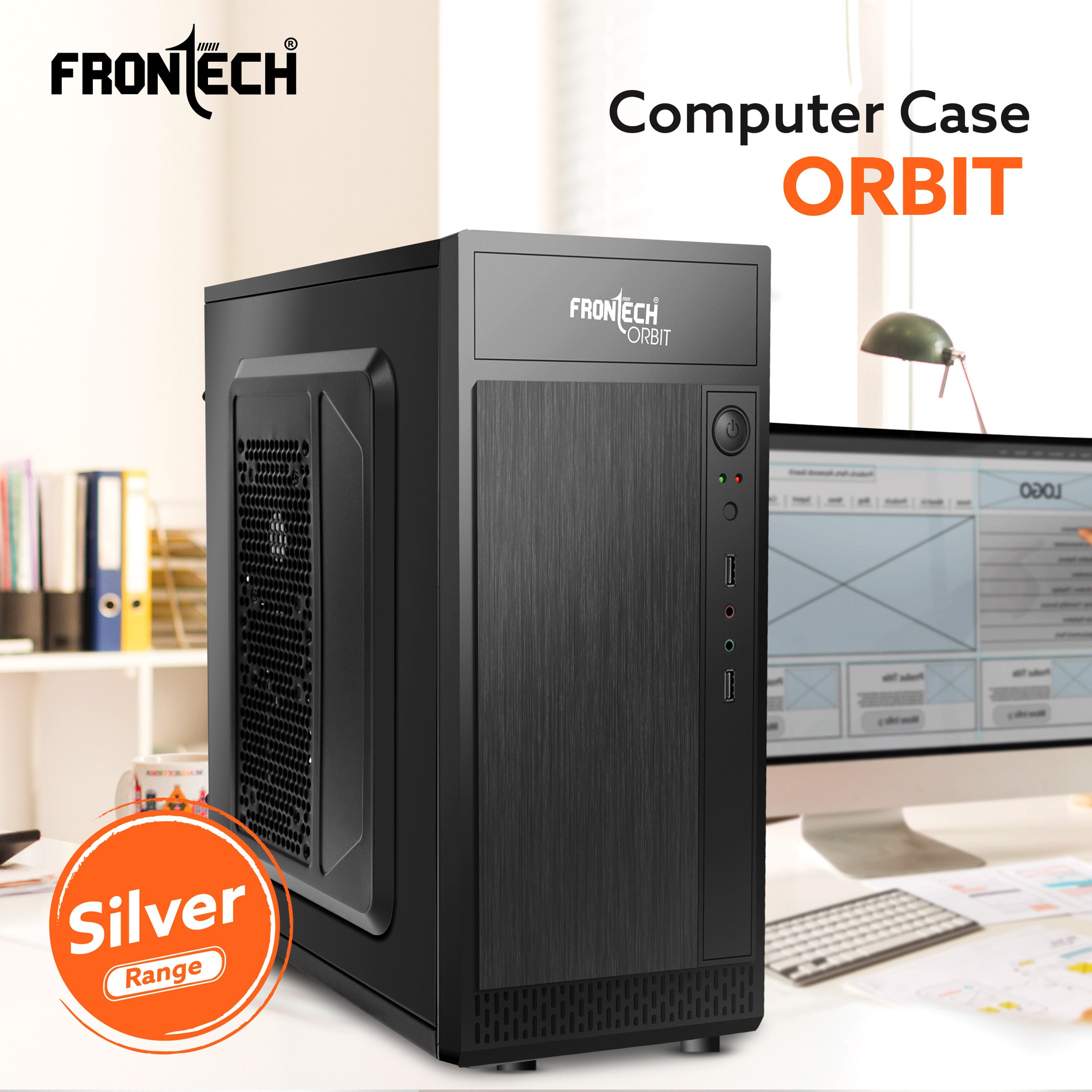 Orbit Silver Range ATX Cabinet | Front Audio, 2x Front USB 2.0 Ports (FT-4312)