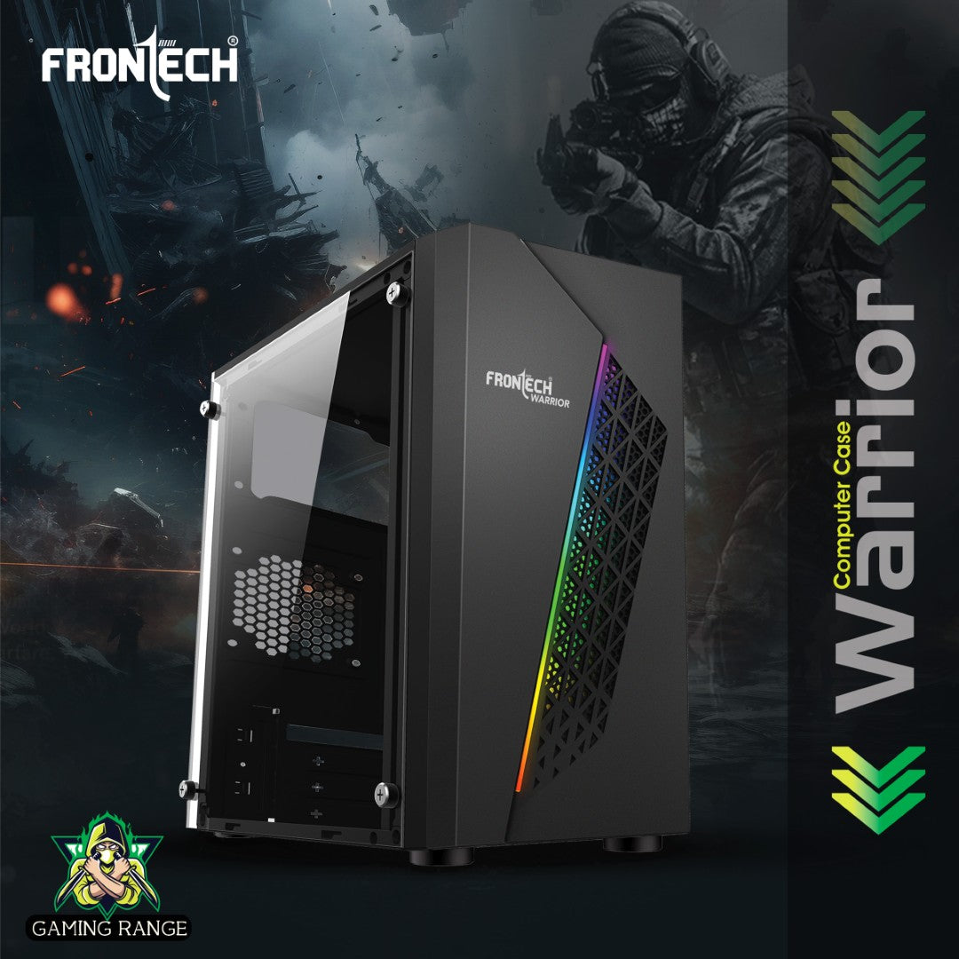 Warrior Gaming Cabinet | 1 x 80 mm LED Fan| 2XUSB 1.0 & USB 3.0 (FT-4345)