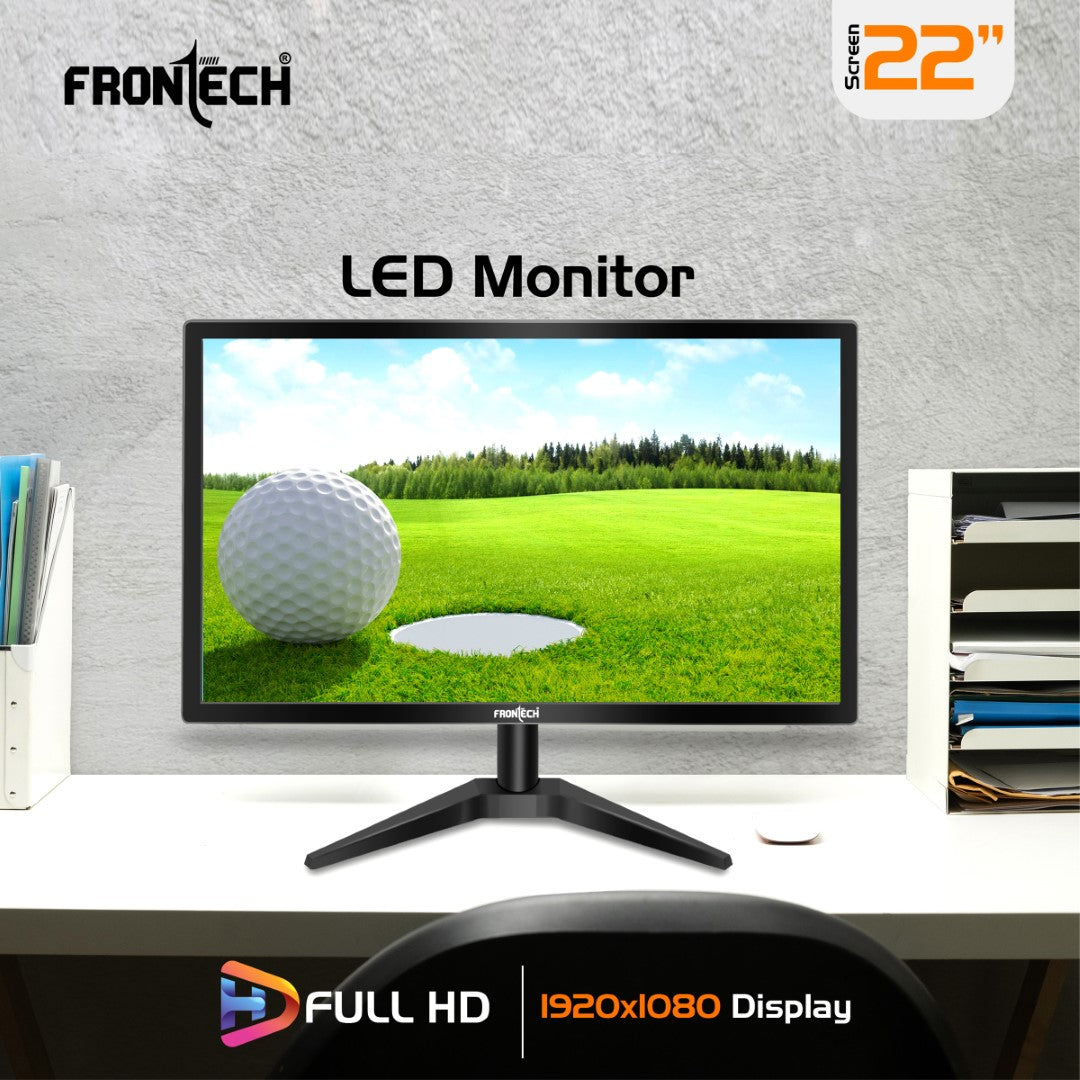 22'' HD LED Monitor | 60Hz, 1920x1080 | Slim & Stylish (MON-0070)