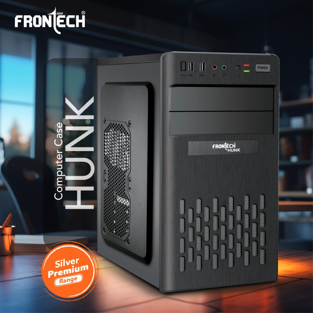 HUNK Premium Cabinet: ATX Compatible, Dual Fans, USB Ports (FT-4331)