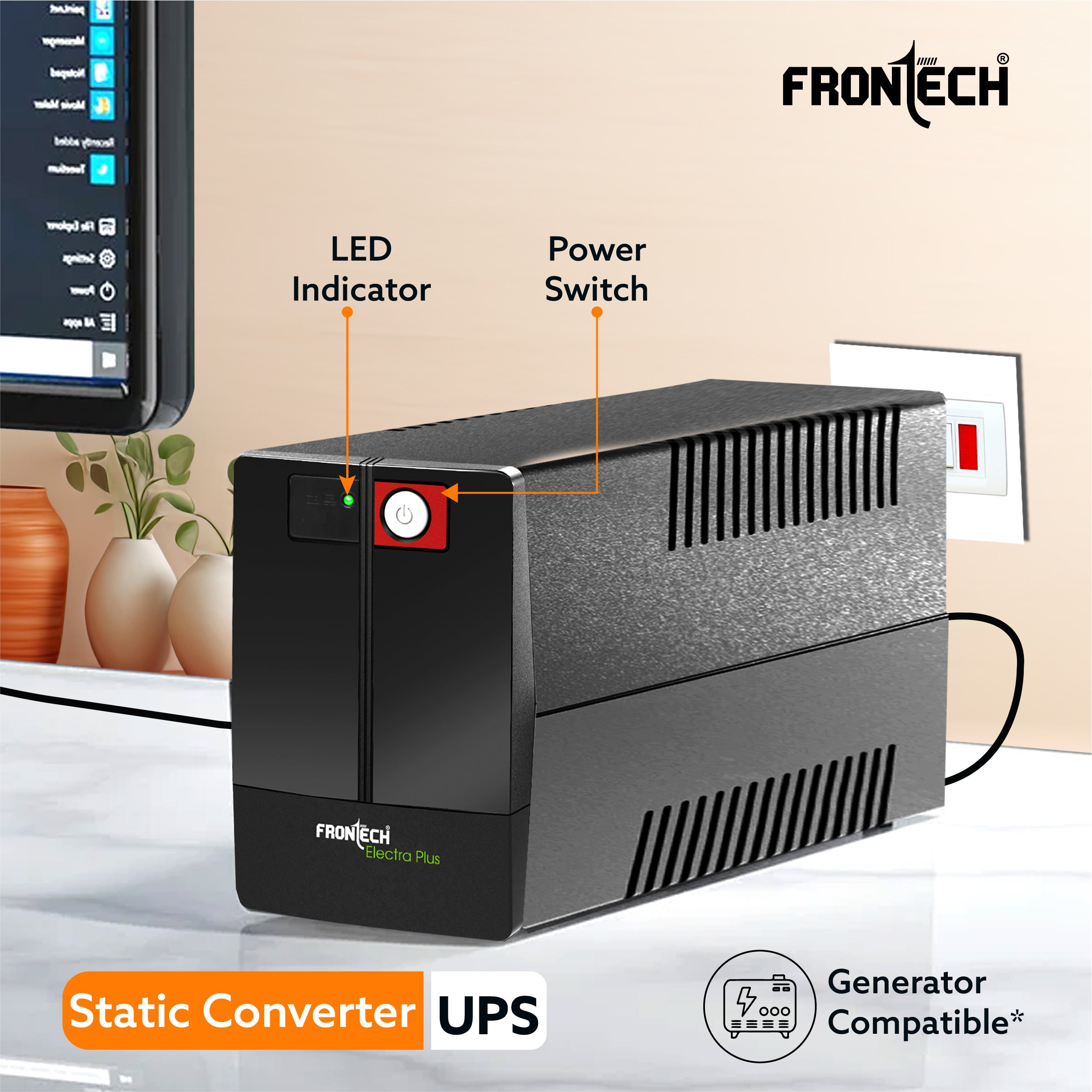 UPS Electra Plus 600VA/360W, Uninterrupted Power Supply System (2564)