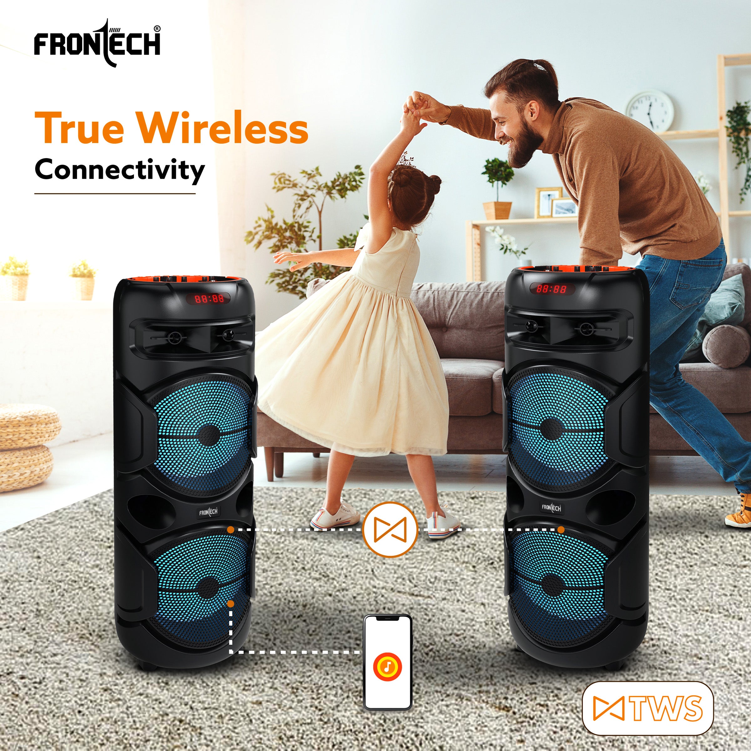 Spectra TWS Wireless 48W Bluetooth 5.0 Trolley Speaker (SW-0134)