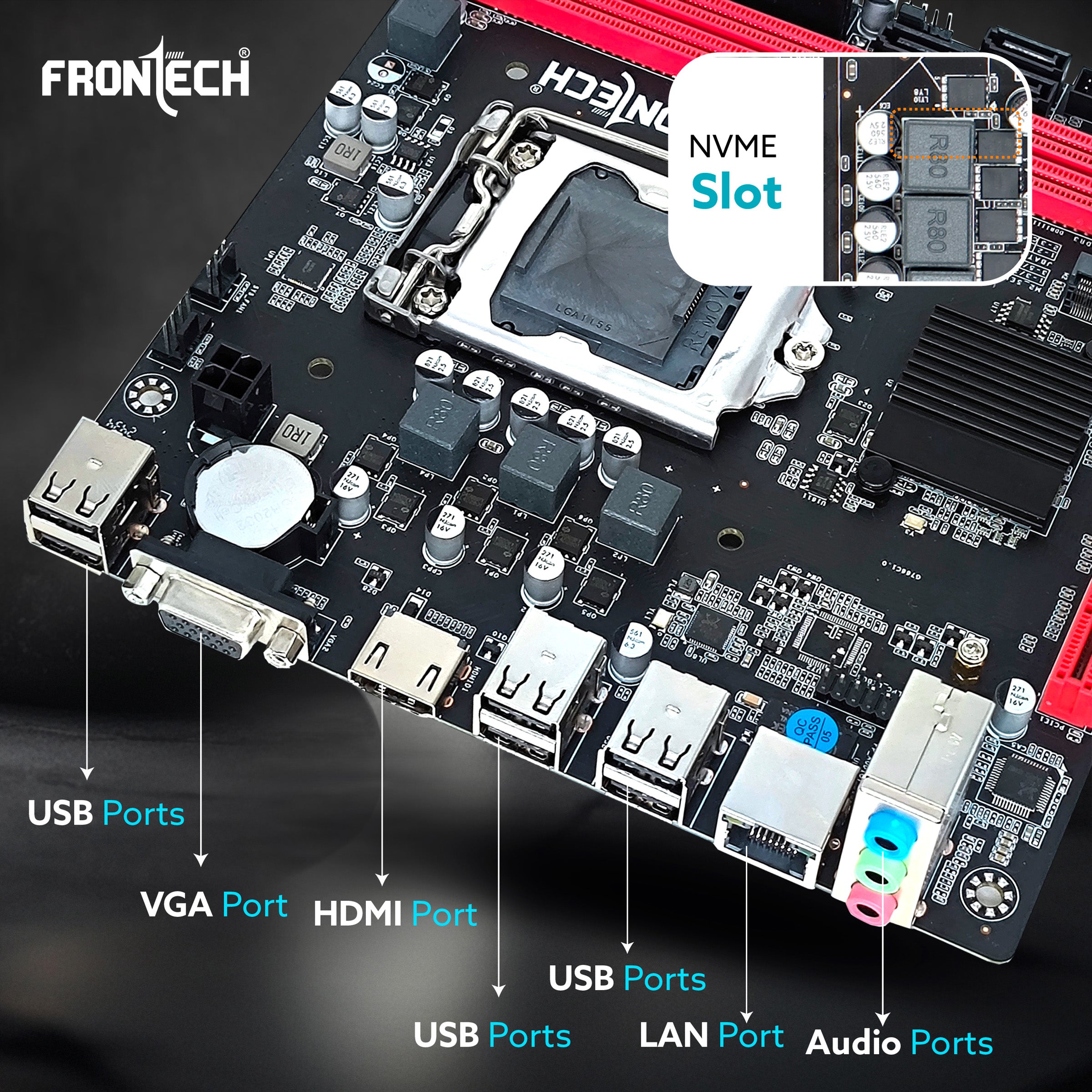 H61 Motherboard | Intel H61 Chipset, LGA1155, Dual DDR3, SATA 2.0, PCIe, HD Audio (FT-0491)