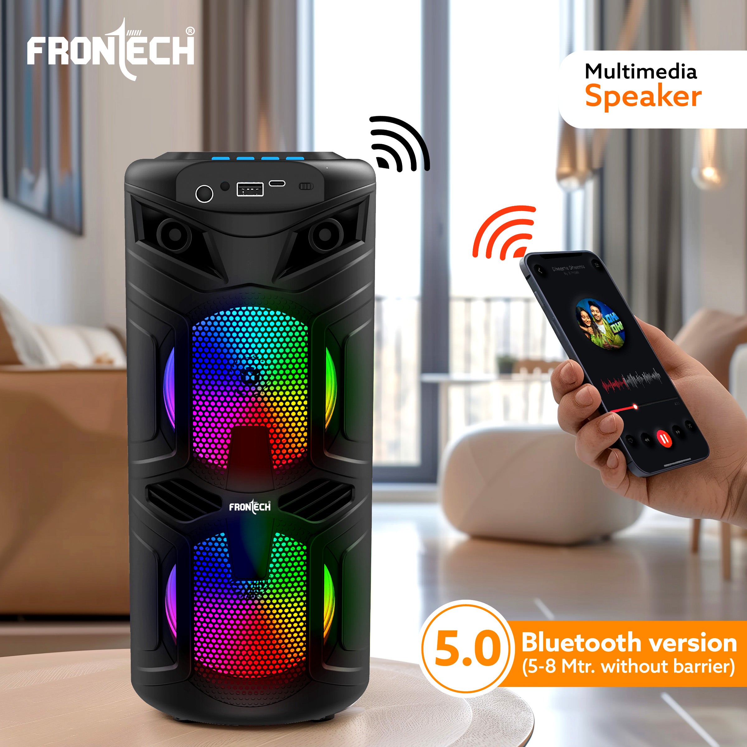 Wireless Bluetooth Speaker with RGB Lights (SW-0068)