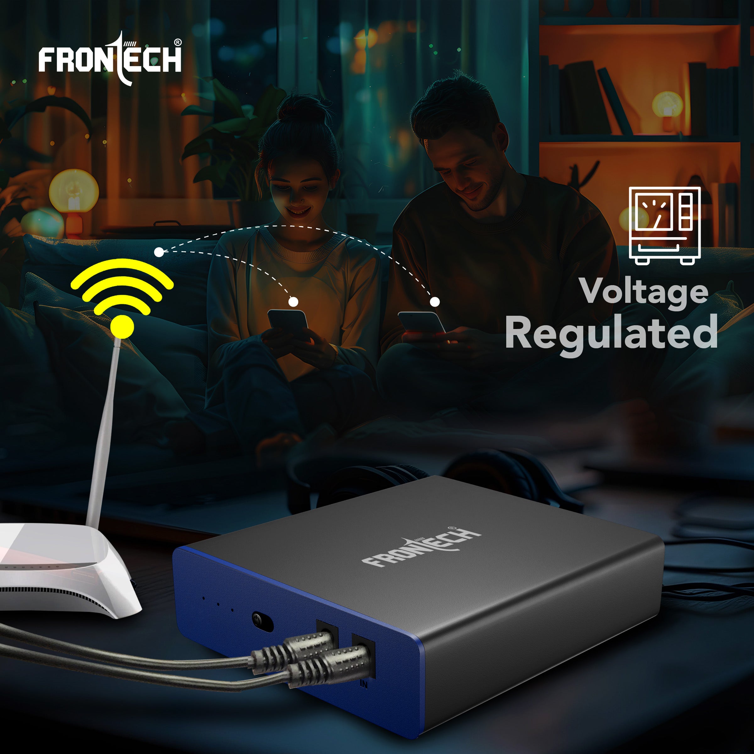 FRONTECH Mini UPS - Reliable 4400mAh Power Backup for Wi-Fi Routers with Surge Protection(UPS-0022)
