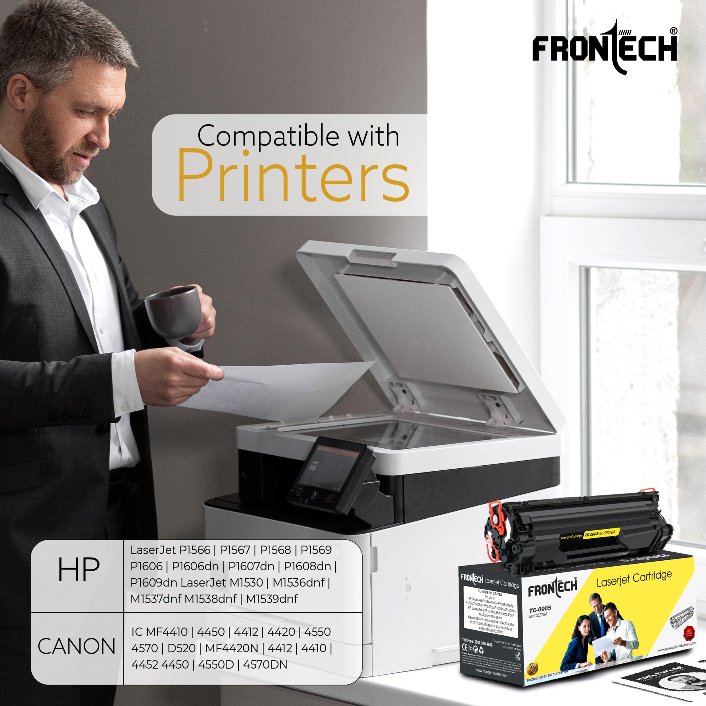 CE278A Toner Cartridge | Compatible with HP LaserJet P1560-MF4752 Series (TC-0005)
