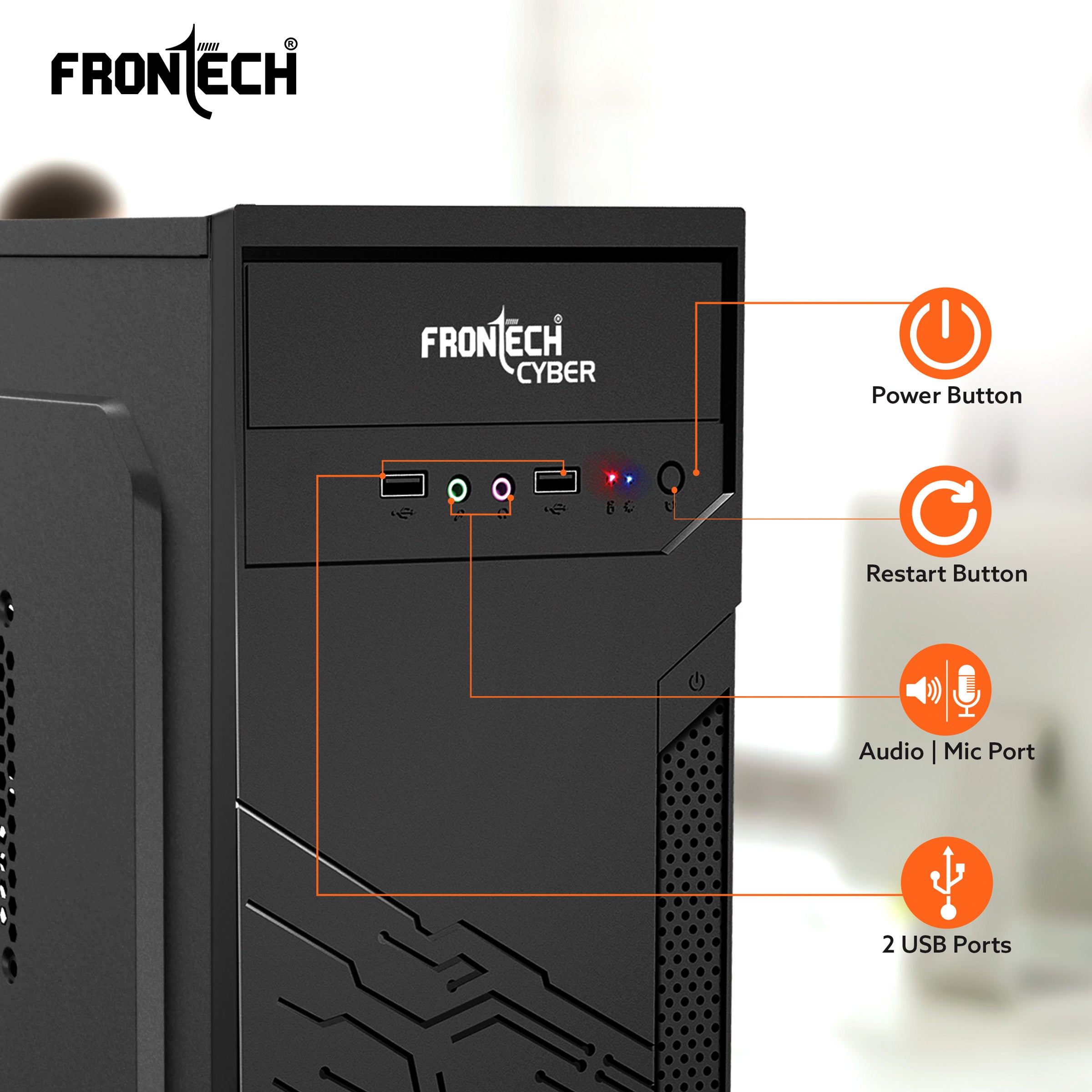 Cyber Silver Range ATX Cabinet | Front Audio, 2x Front USB 2.0 Ports (FT-4269)