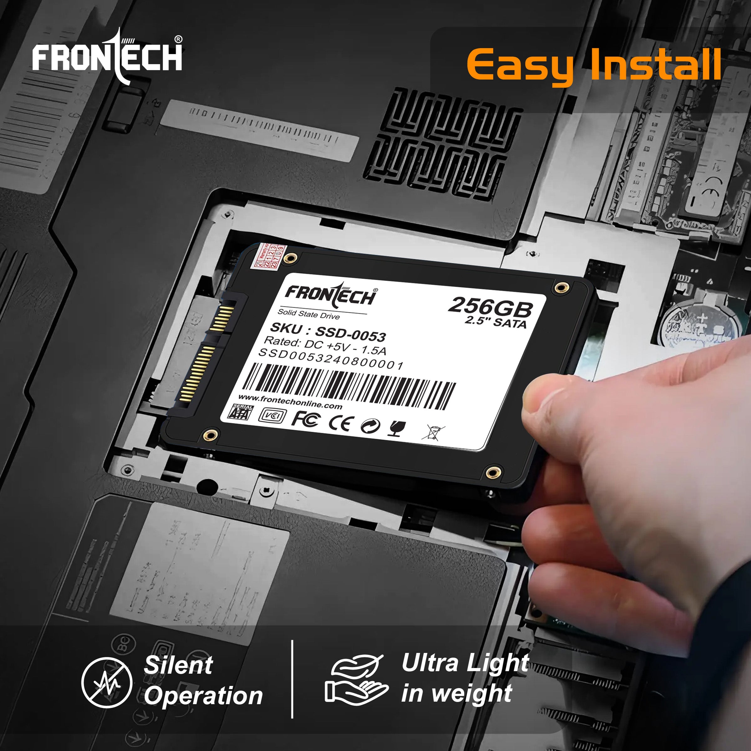 256GB Internal SSD, 2.5 SATA3, TLC+SMI (SSD-0053)