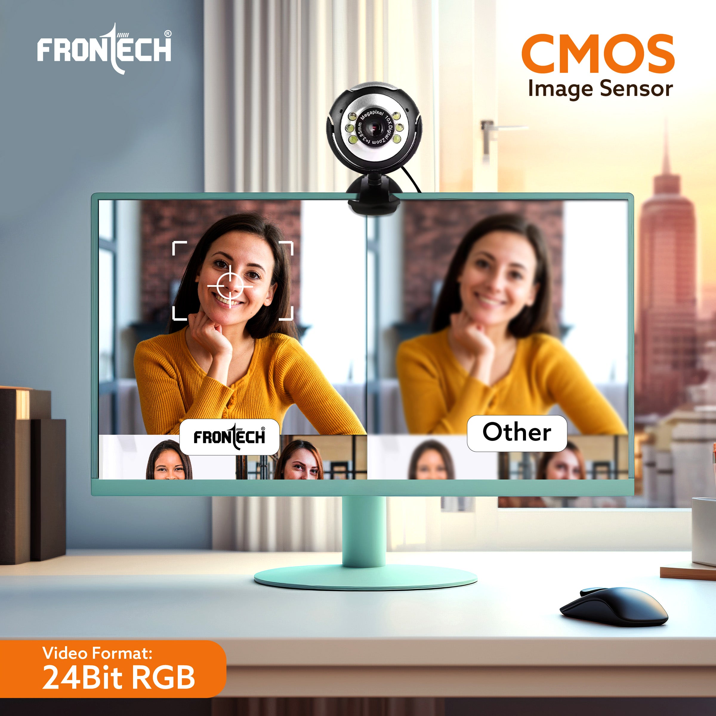 Digital Webcam with Built-in Mic & LED Lights (2251)