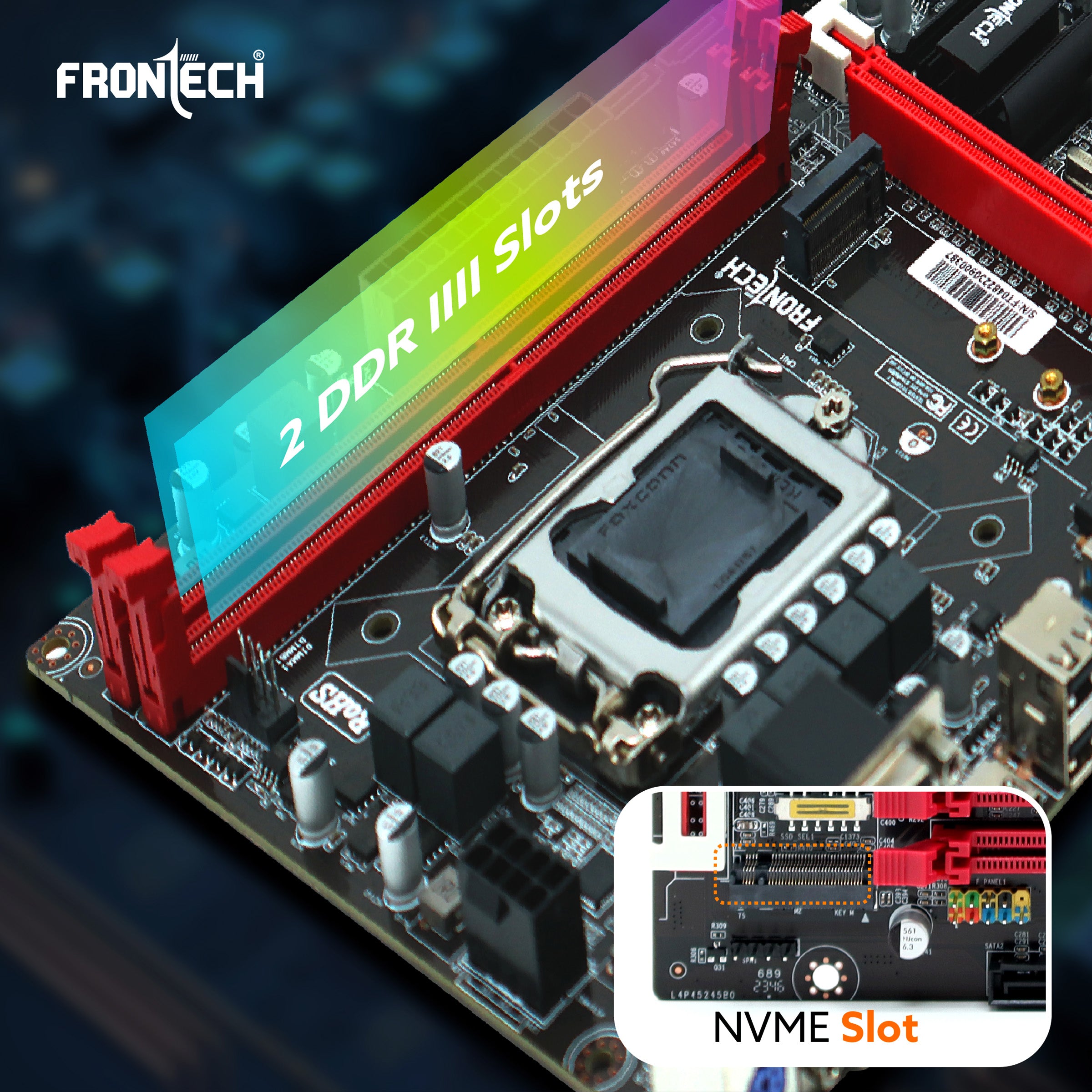H310 Motherboard | LGA 1151, Supports 8th & 9th Gen CPUs, 2xUSB 3.0, 4xUSB 2.0, 4xSATA, NVMe, HDMI, VGA, PCIe x16 (FT-0482)