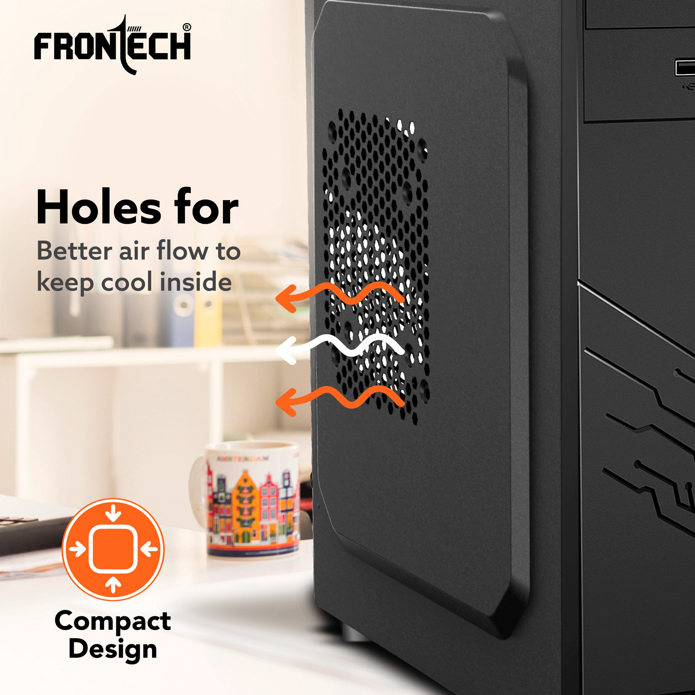 Cyber Silver Range ATX Cabinet | Front Audio, 2x Front USB 2.0 Ports (FT-4269)