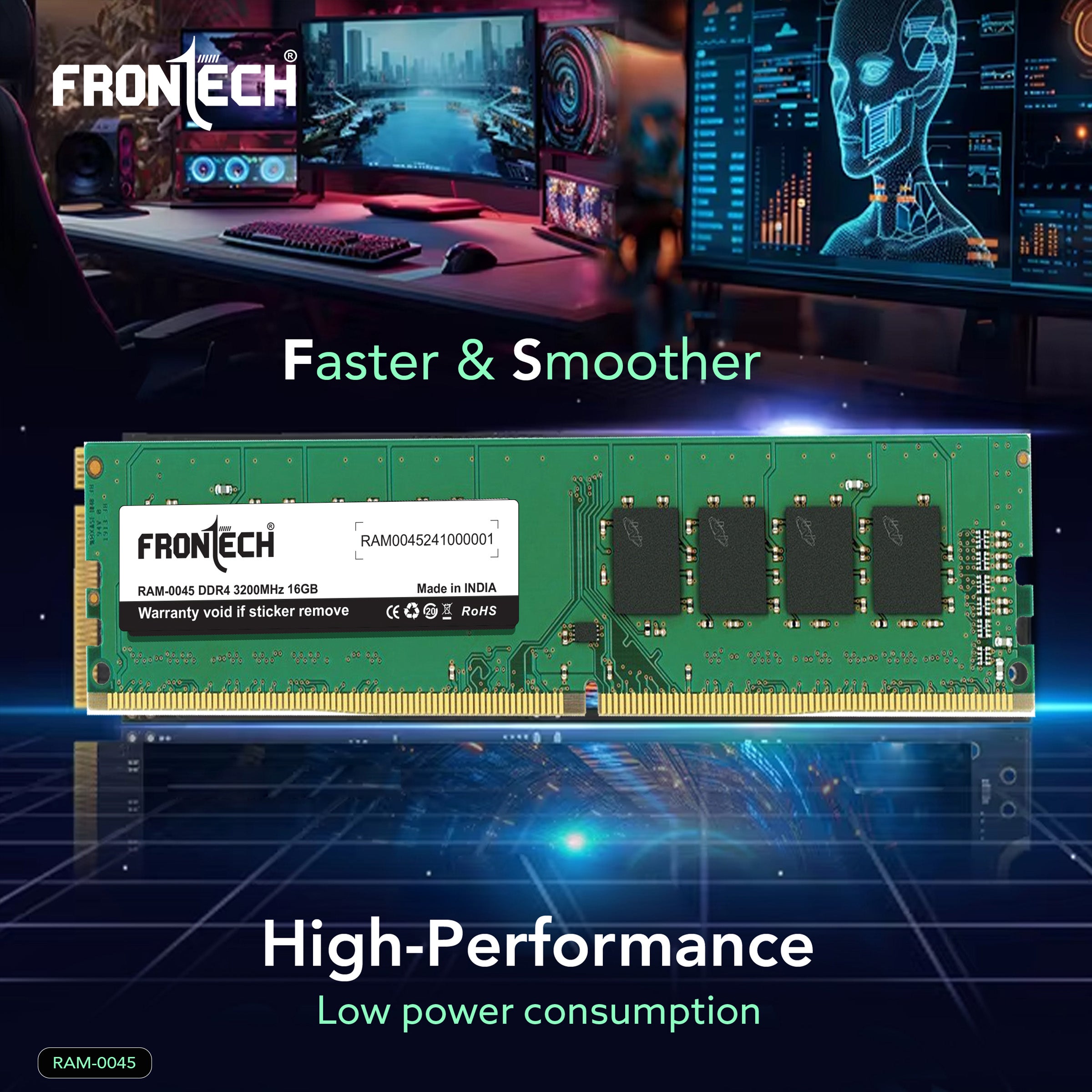 Frontech DDR4 3200MHz 16GB RAM – Blazing Speed, Indian Craftsmanship, Unmatched Reliability