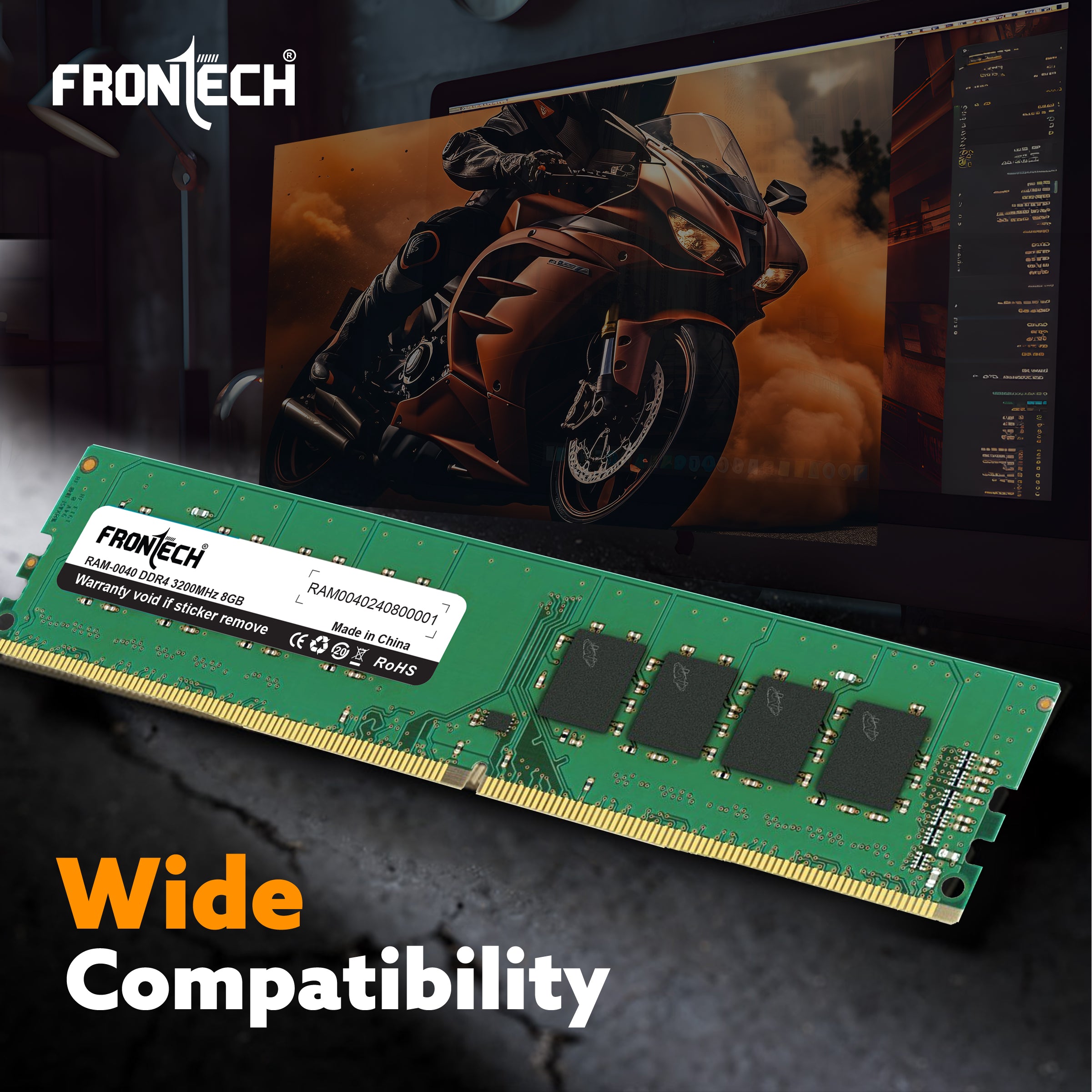8GB DDR4 16 Chips 3200 MHz Desktop RAM Memory (RAM-0040)