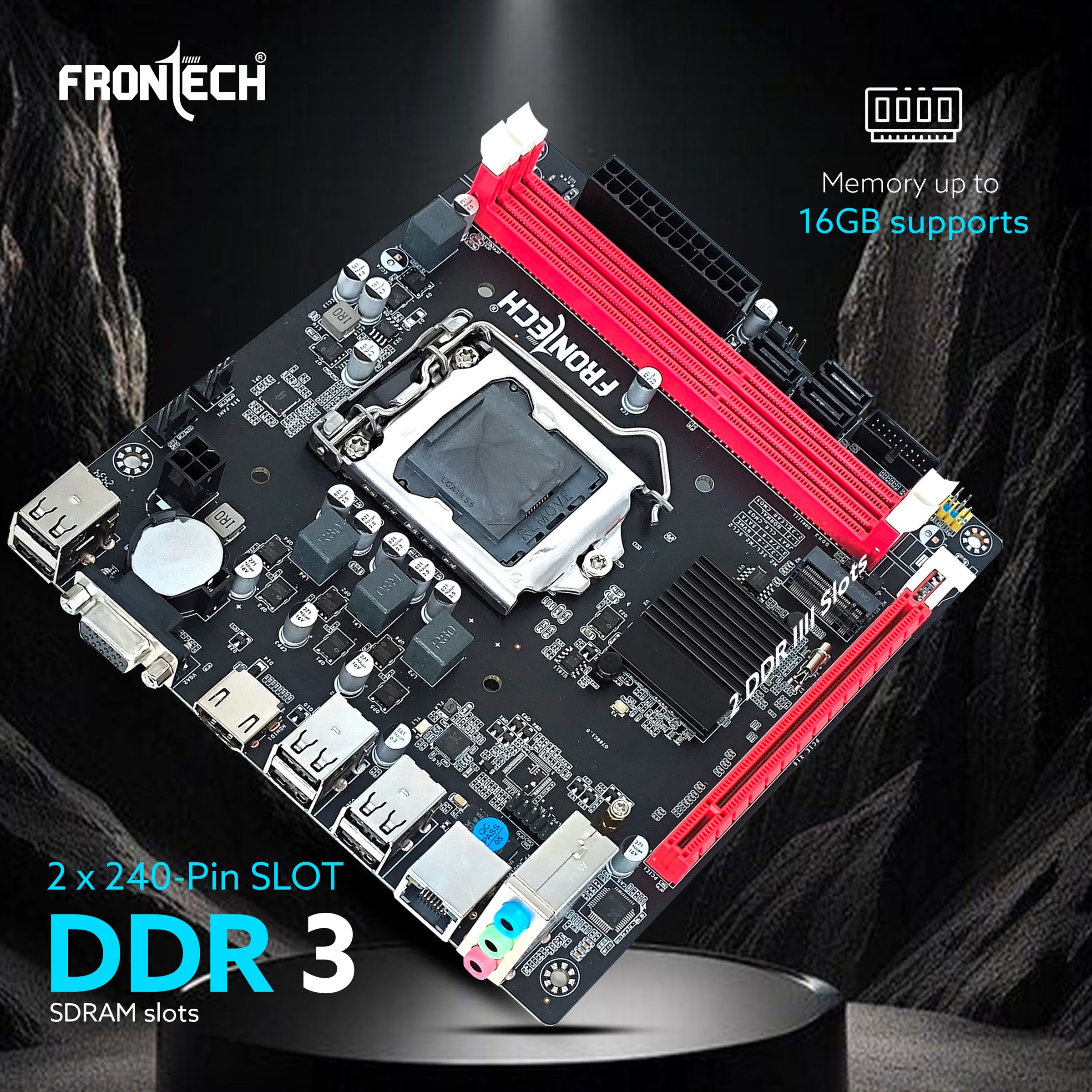 H61 Motherboard | Intel H61 Chipset, LGA1155, Dual DDR3, SATA 2.0, PCIe, HD Audio (FT-0491)