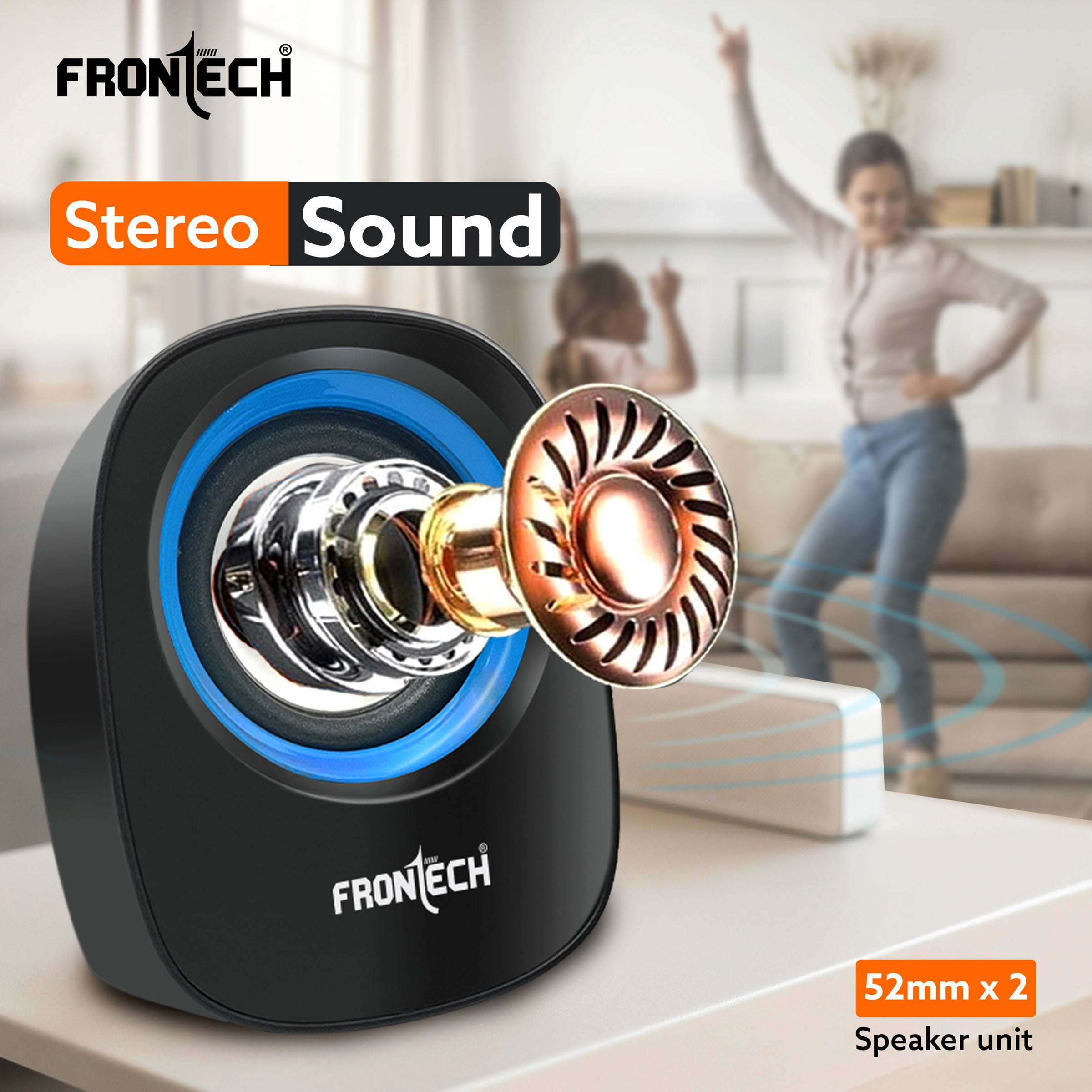 2.0 USB Speakers | 8W Output | AUX Input | Foam Edge (SPK-0003)