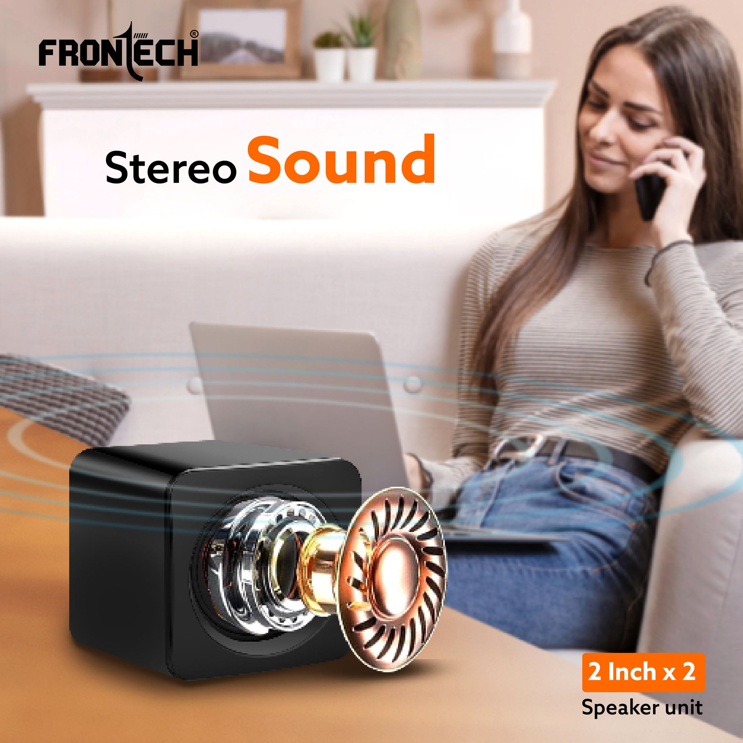 2.0 Channel USB Speakers | 1.5W x 2 Output | AUX Input (SPK-0002)