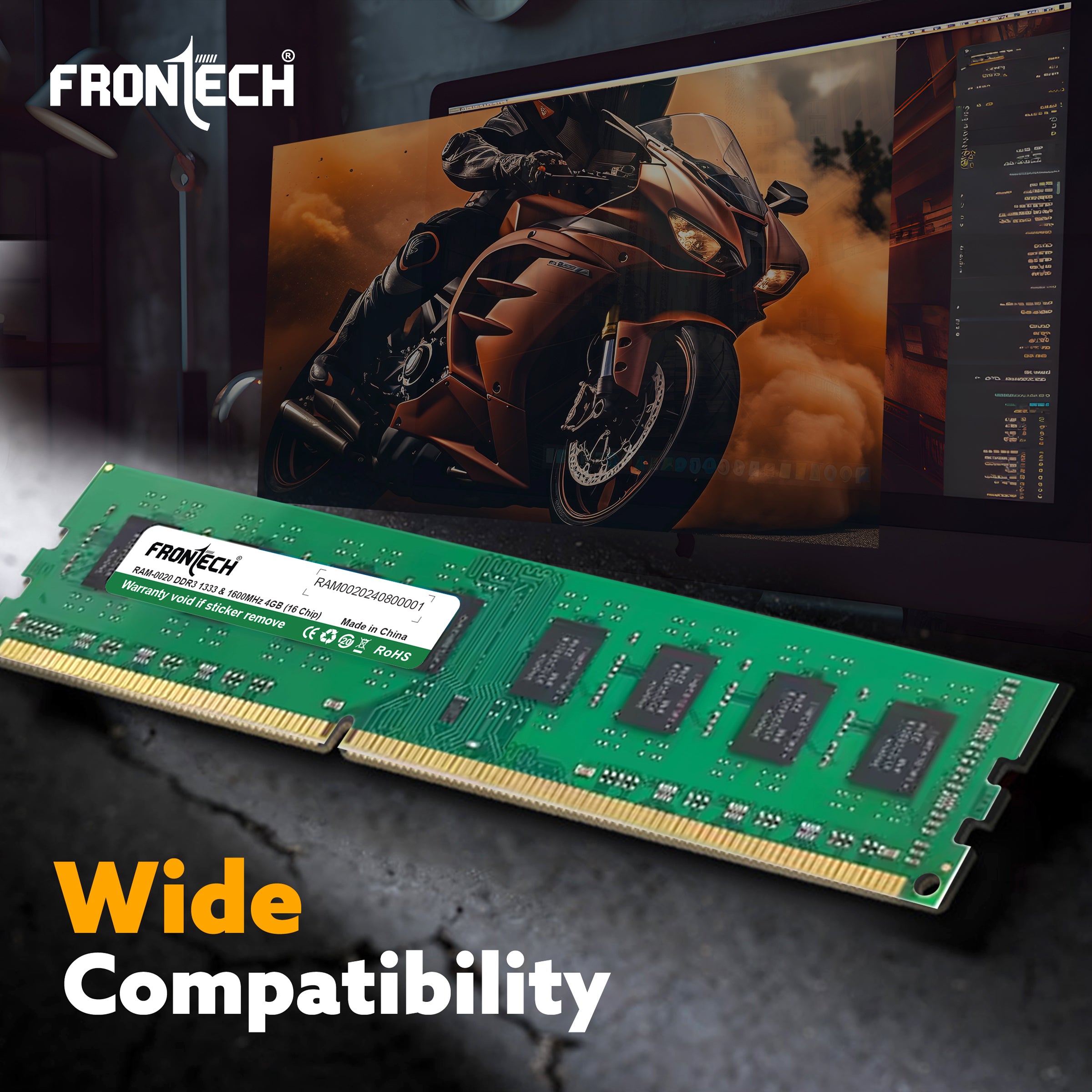4GB DDR3 1333/1600 MHz Desktop RAM Memory (RAM-0020)