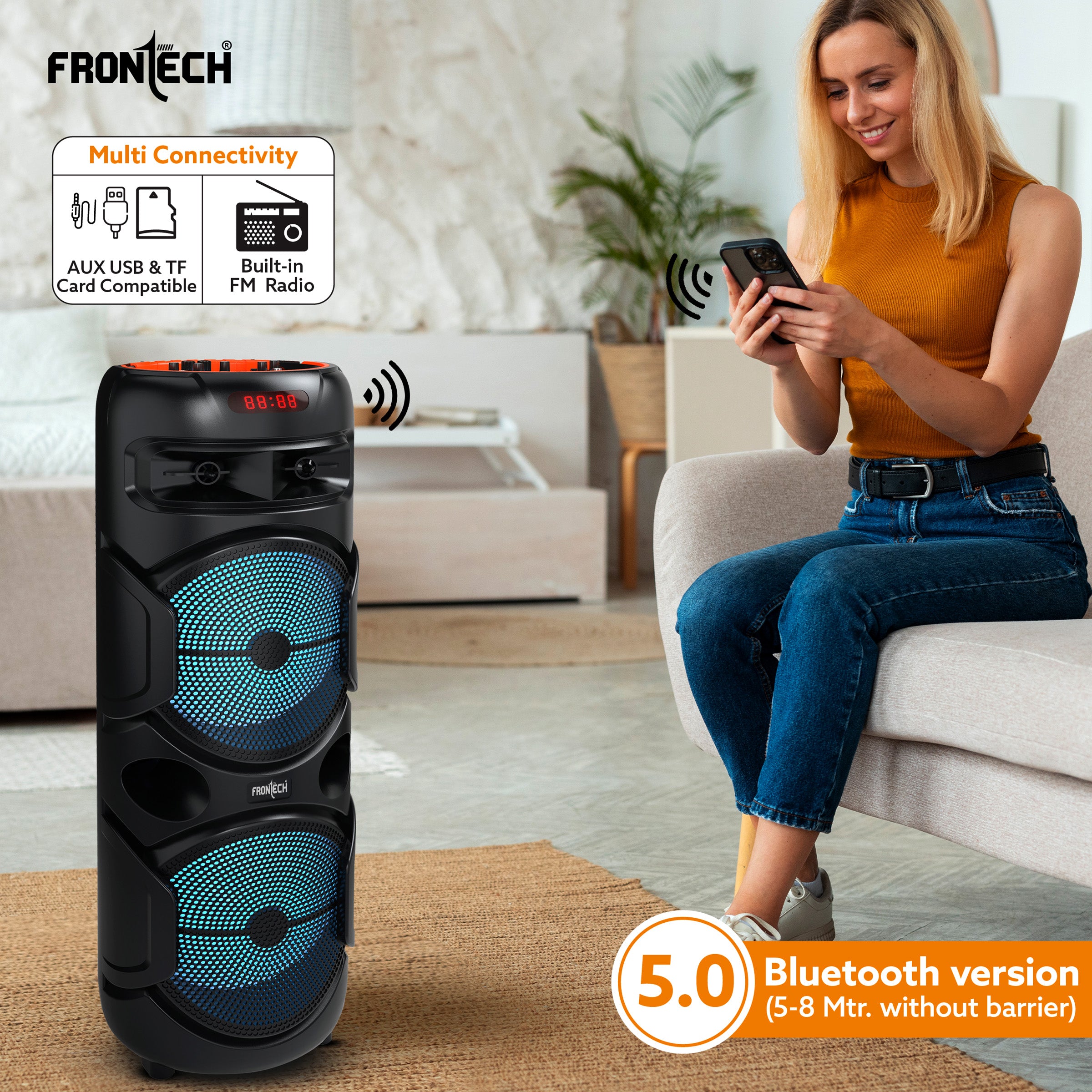 Spectra TWS Wireless 48W Bluetooth 5.0 Trolley Speaker (SW-0134)