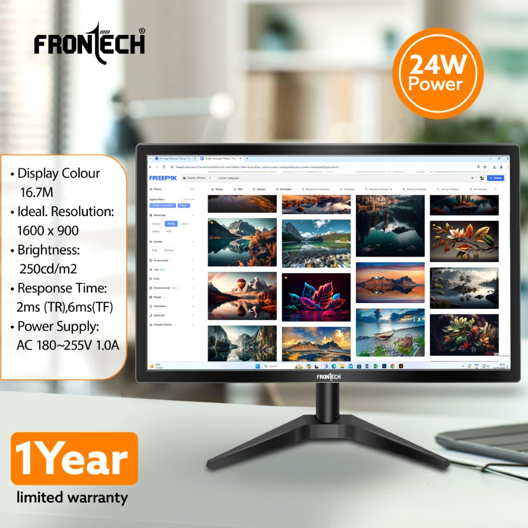 20'' HD LED Monitor | 60Hz, 1600x900 | Slim & Stylish (MON-0054)