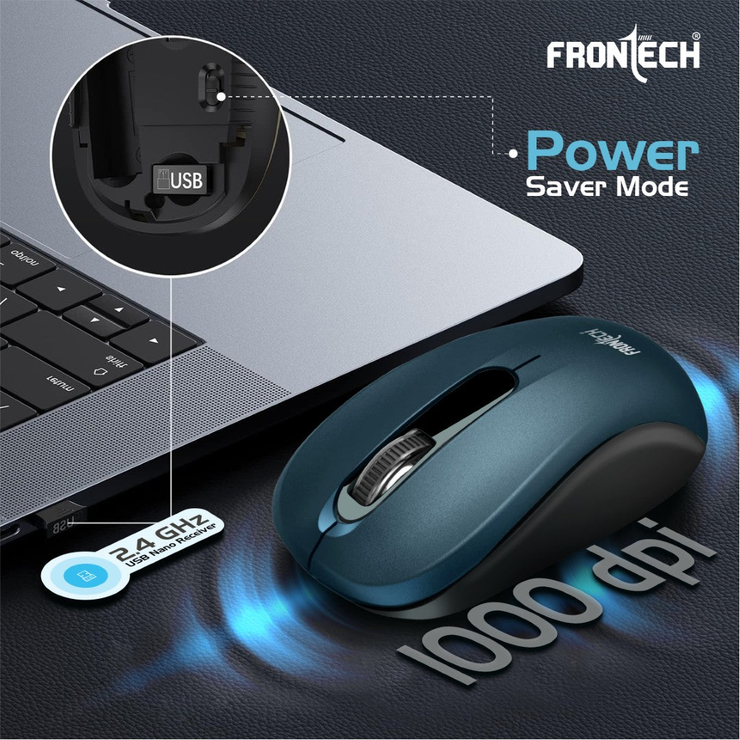 Wireless Mouse | 2.4GHz, 1000 DPI, Power Saver | USB Nano Receiver (MS-0092)