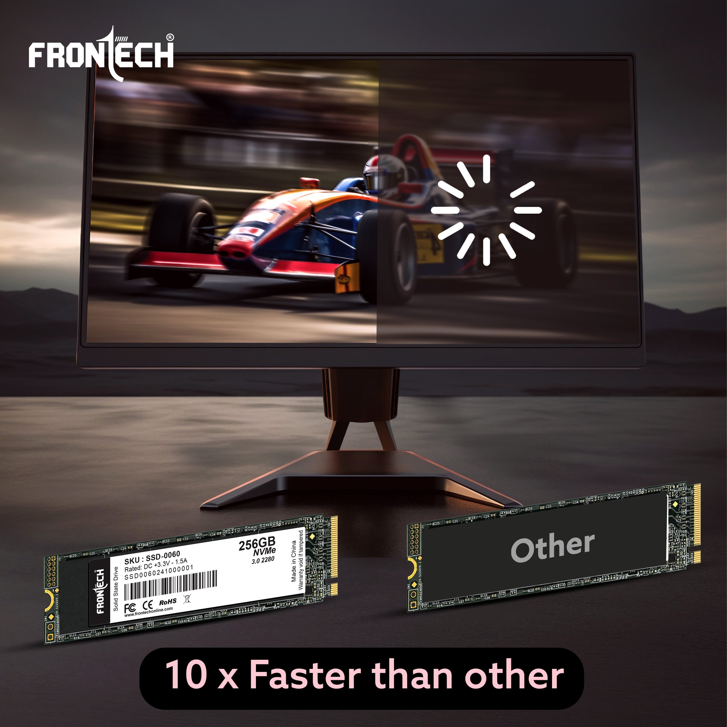Frontech 256GB NVMe M.2 2280 SSD – PCIe Gen3 ×4, Up to 1600 MB/s Read & 1000 MB/s Write, Ultra-Compact High-Speed Solid State Drive for Gaming, Laptops & PCs