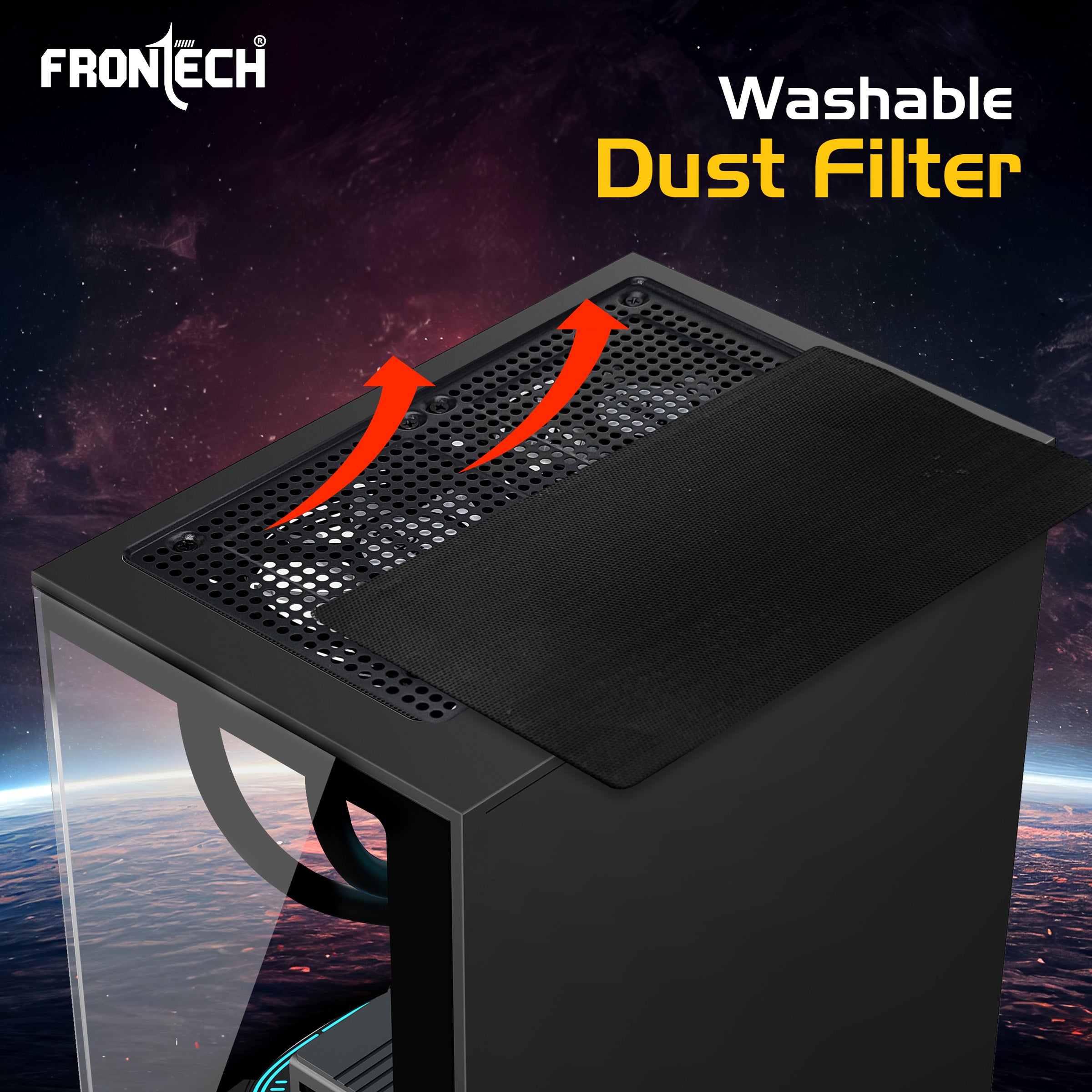 Frontech Snowy FT4348 – Premium RGB Gaming Cabinet with Tempered Glass | High Airflow | Compact & Stylish Design