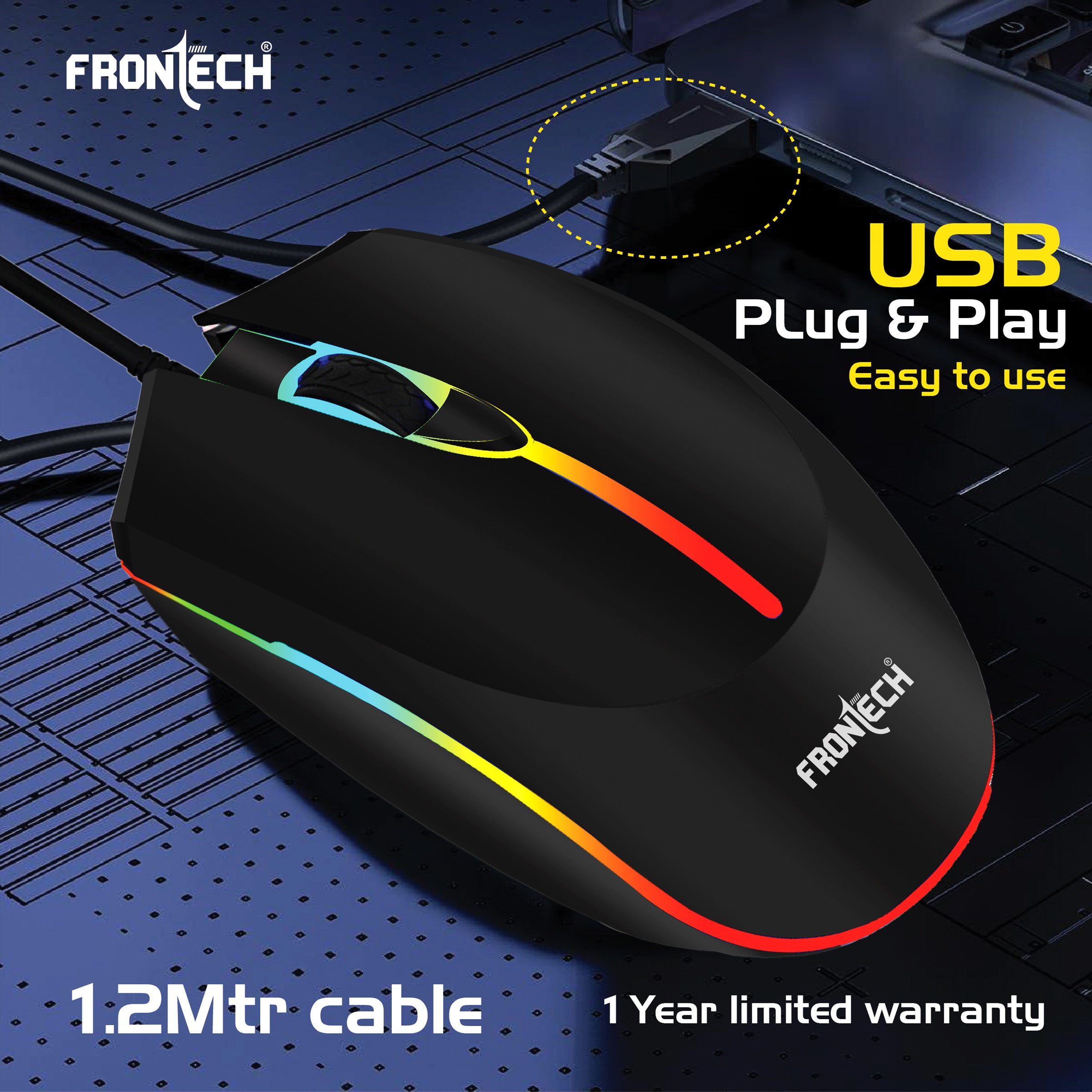 Wired USB Optical Mouse (MS-0068)