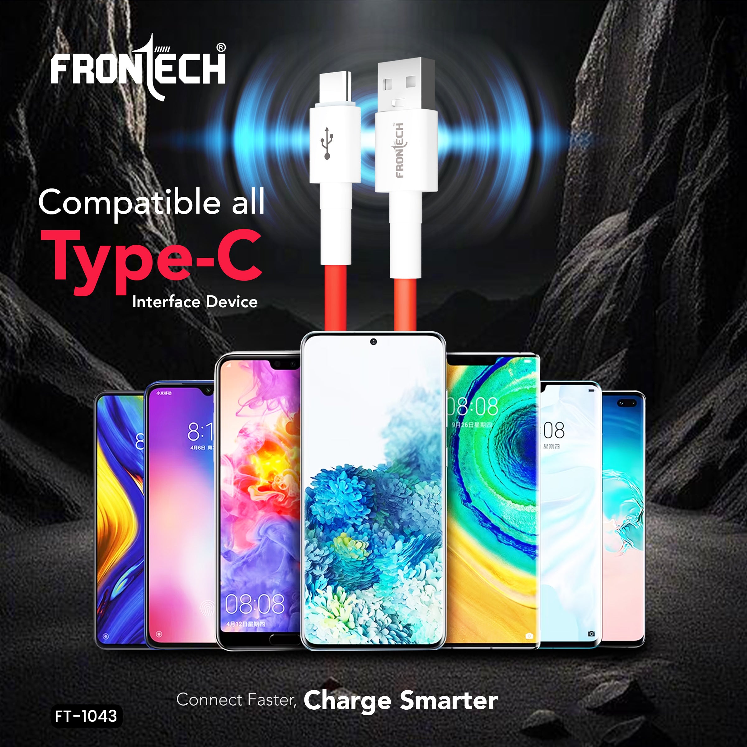 Frontech 65W USB to Type-C Super Fast Charging & Data Cable | 1 Meter | Bend Resistant | High-Speed Sync | Compatible with All Type-C Devices (FT-1043)