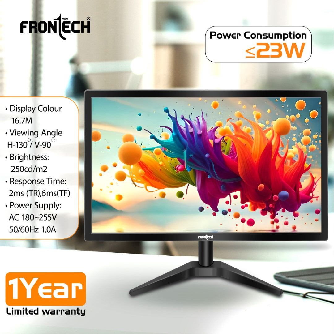 22'' HD LED Monitor | 60Hz, 1920x1080 | Slim & Stylish (MON-0070)