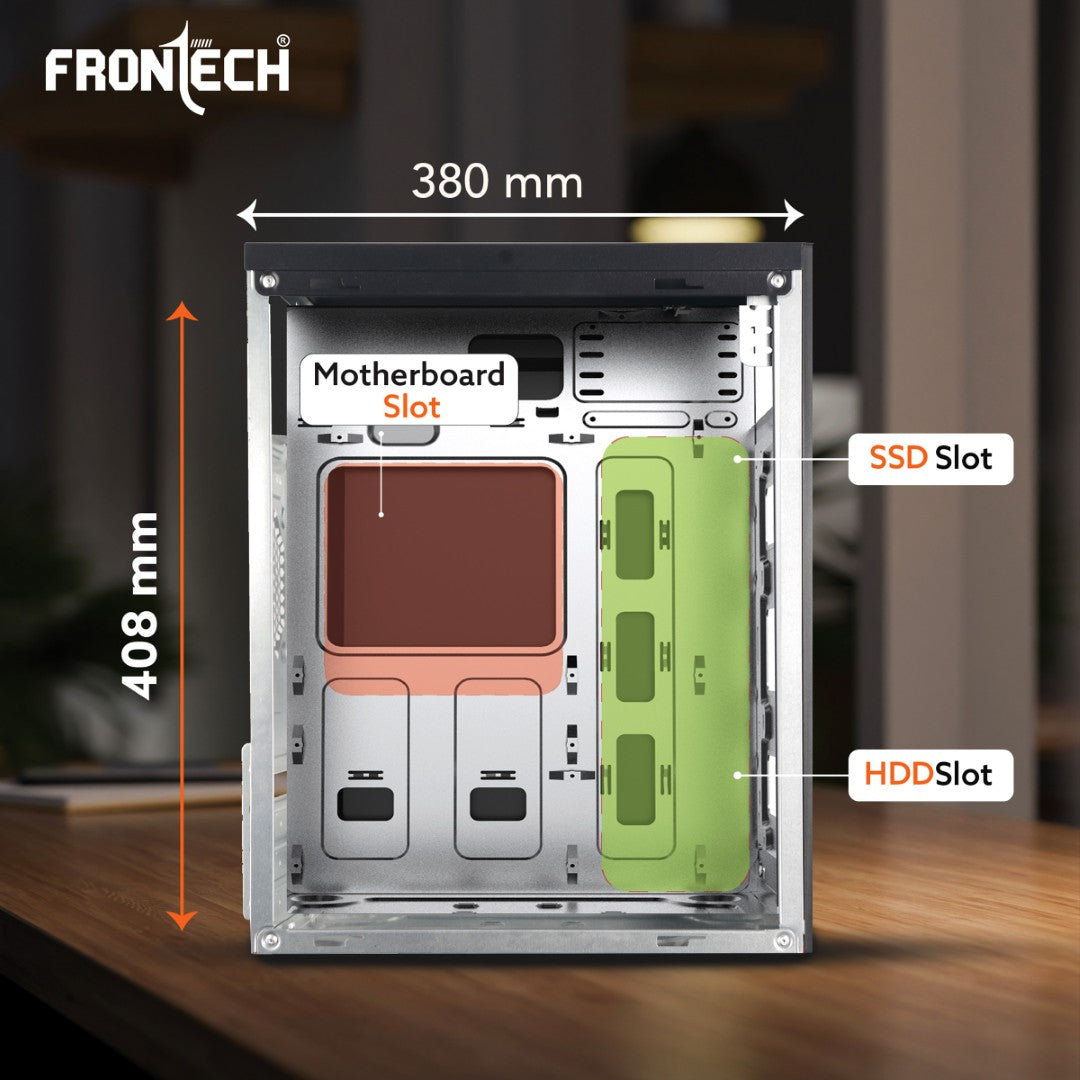 HUNK Premium Cabinet: ATX Compatible, Dual Fans, USB Ports (FT-4331)