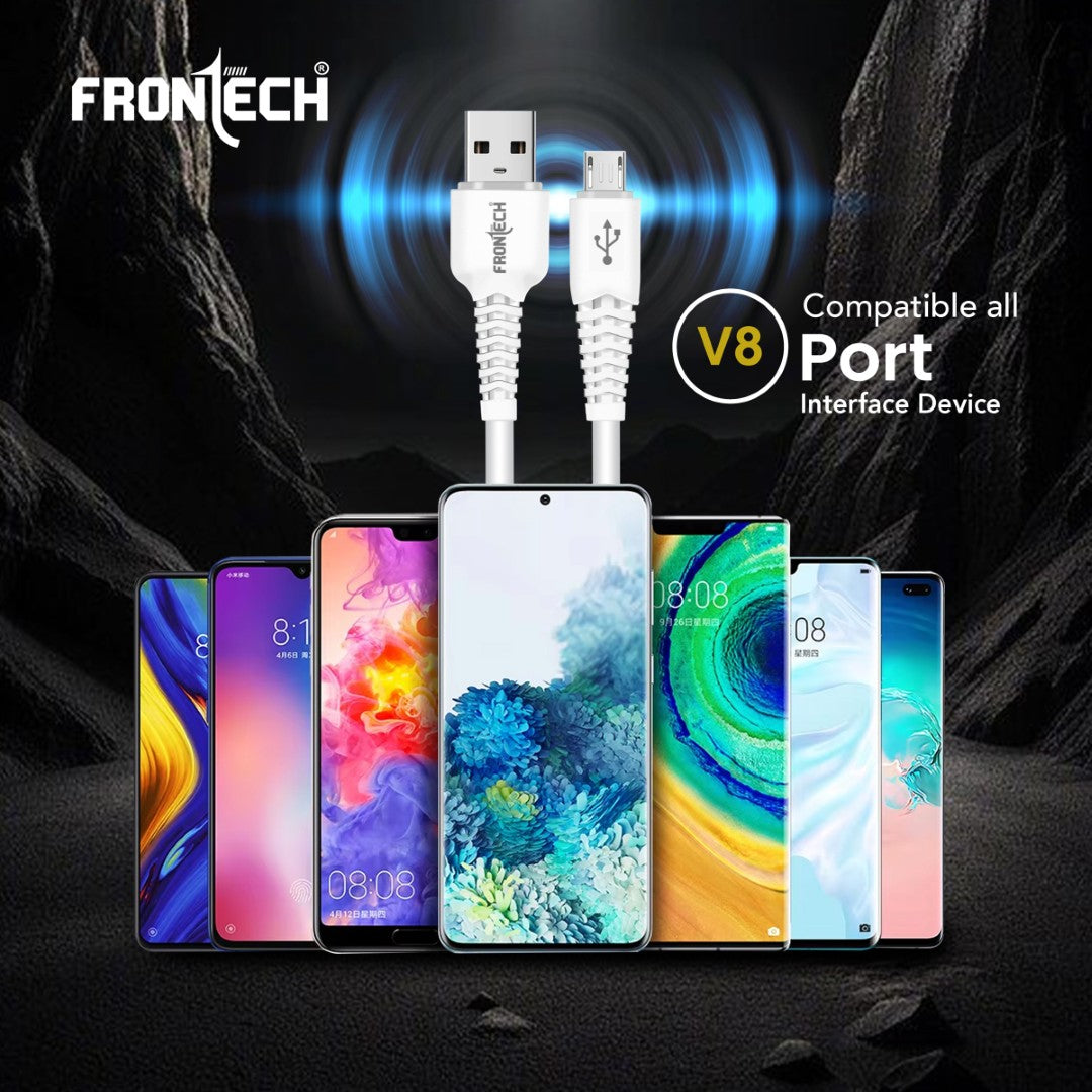 12W Fast Charging 1M Braided USB to V8 Cable | Data Sync | Durable & Versatile (1021)