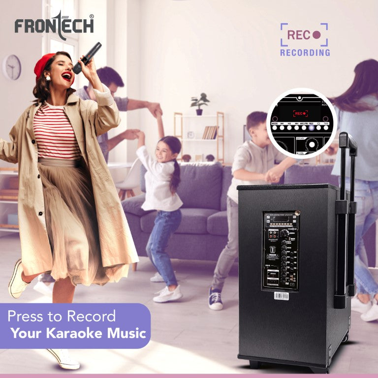 Nocturn Pro Trolley Speaker | 150W Power | Dual Wireless Mics | Multi-Input (SW-0211)