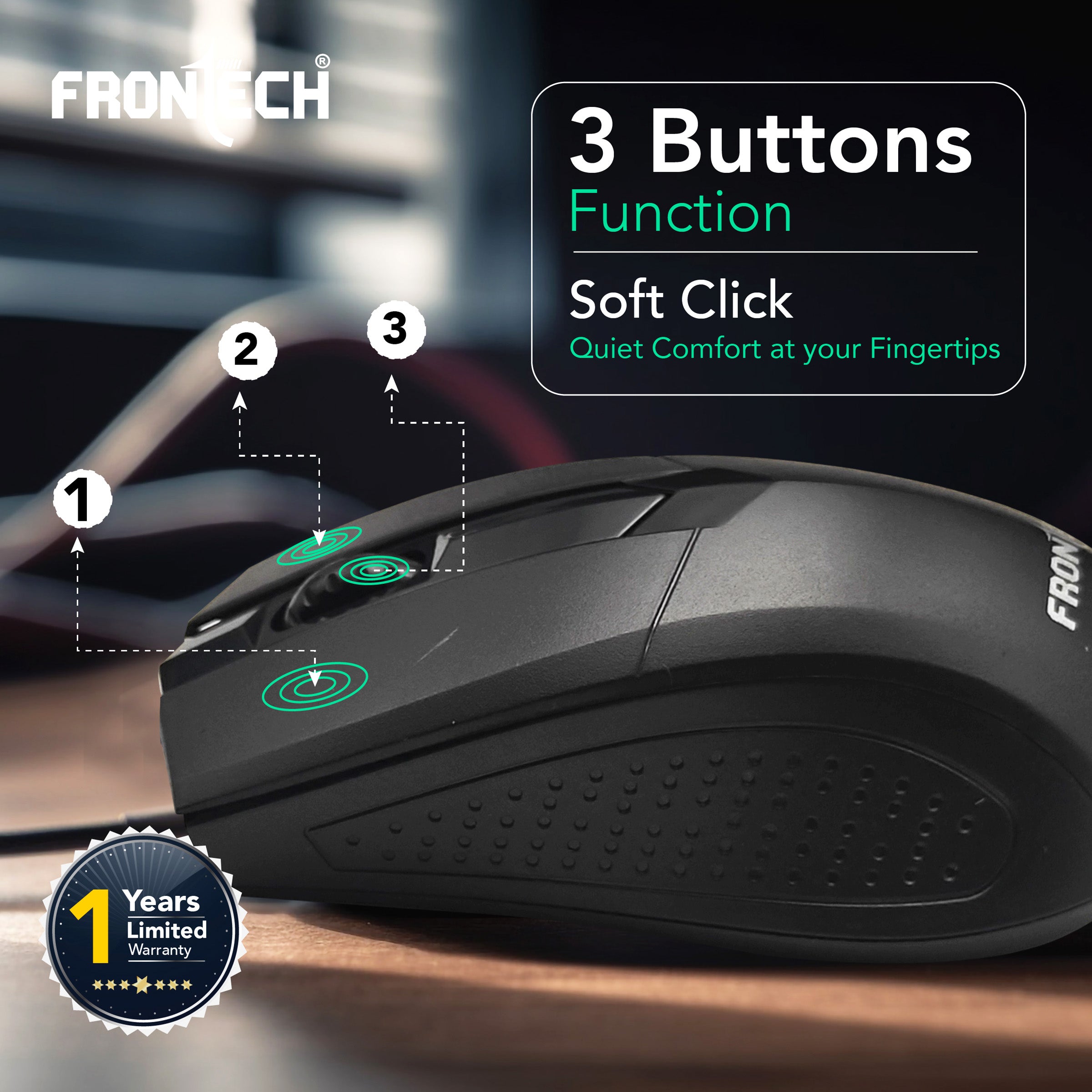 Wired Membrane Keyboard & Mouse Combo Pack (1692)