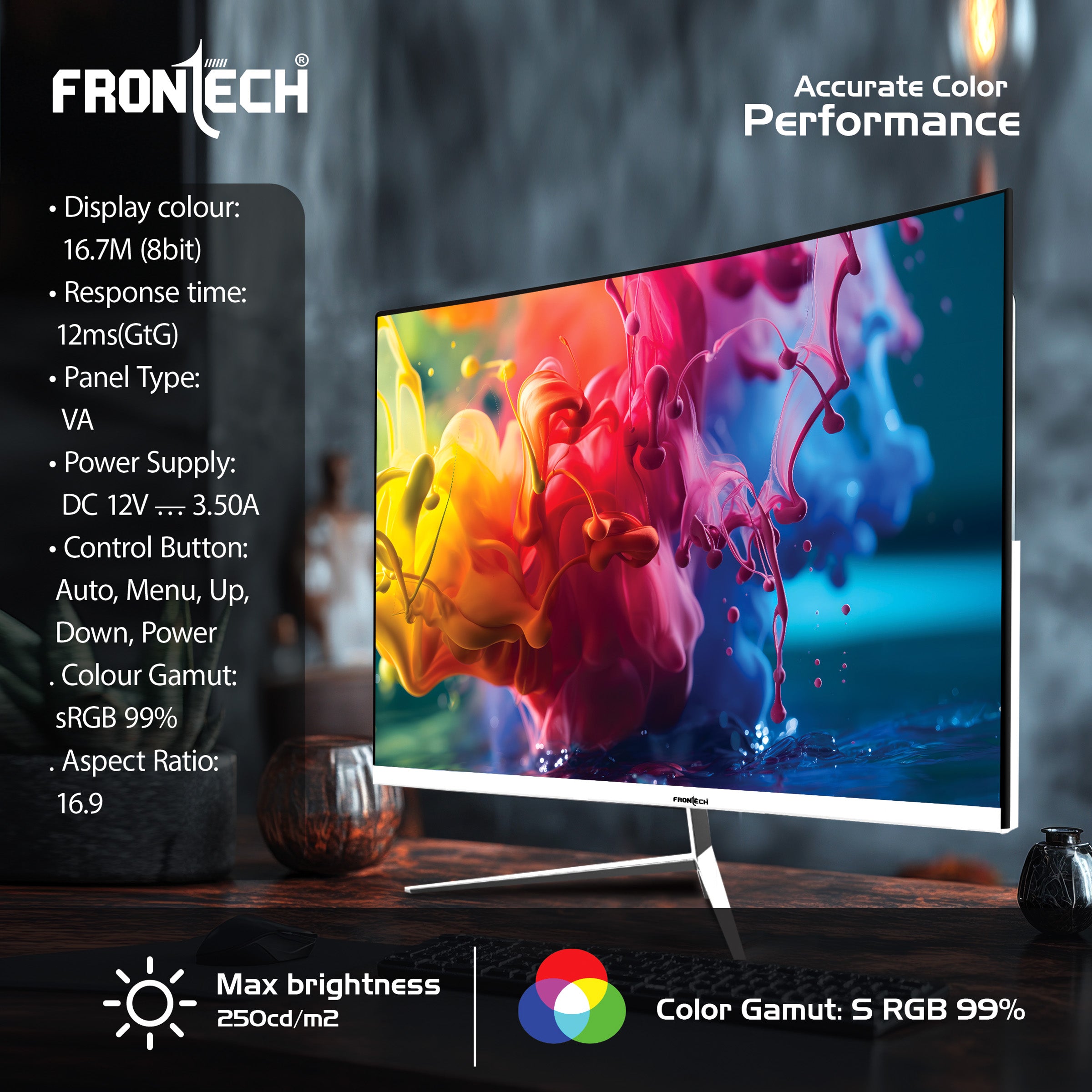 32'' Ultima Series Curved LED Monitor | 75Hz, 1920x1080 | 3000R Curve, Bezel-Less Design with Built-in Speaker (MON-0073)