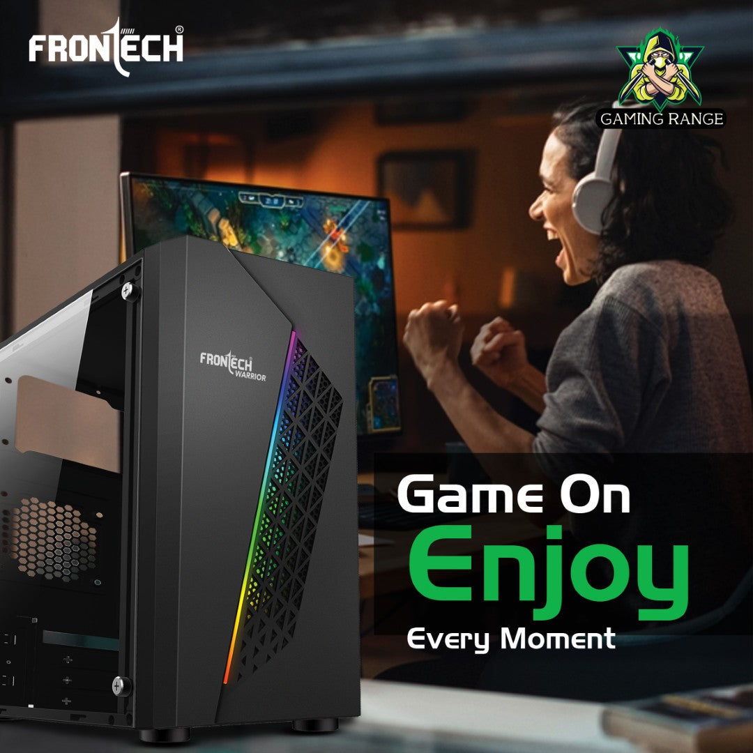 Warrior Gaming Cabinet | 1 x 80 mm LED Fan| 2XUSB 1.0 & USB 3.0 (FT-4345)