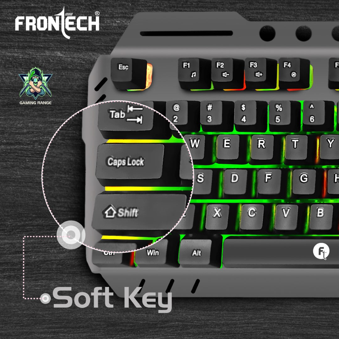 Wired Gaming Keyboard | 104 Keys | Rainbow Backlight | USB Plug & Play (KB-0049)