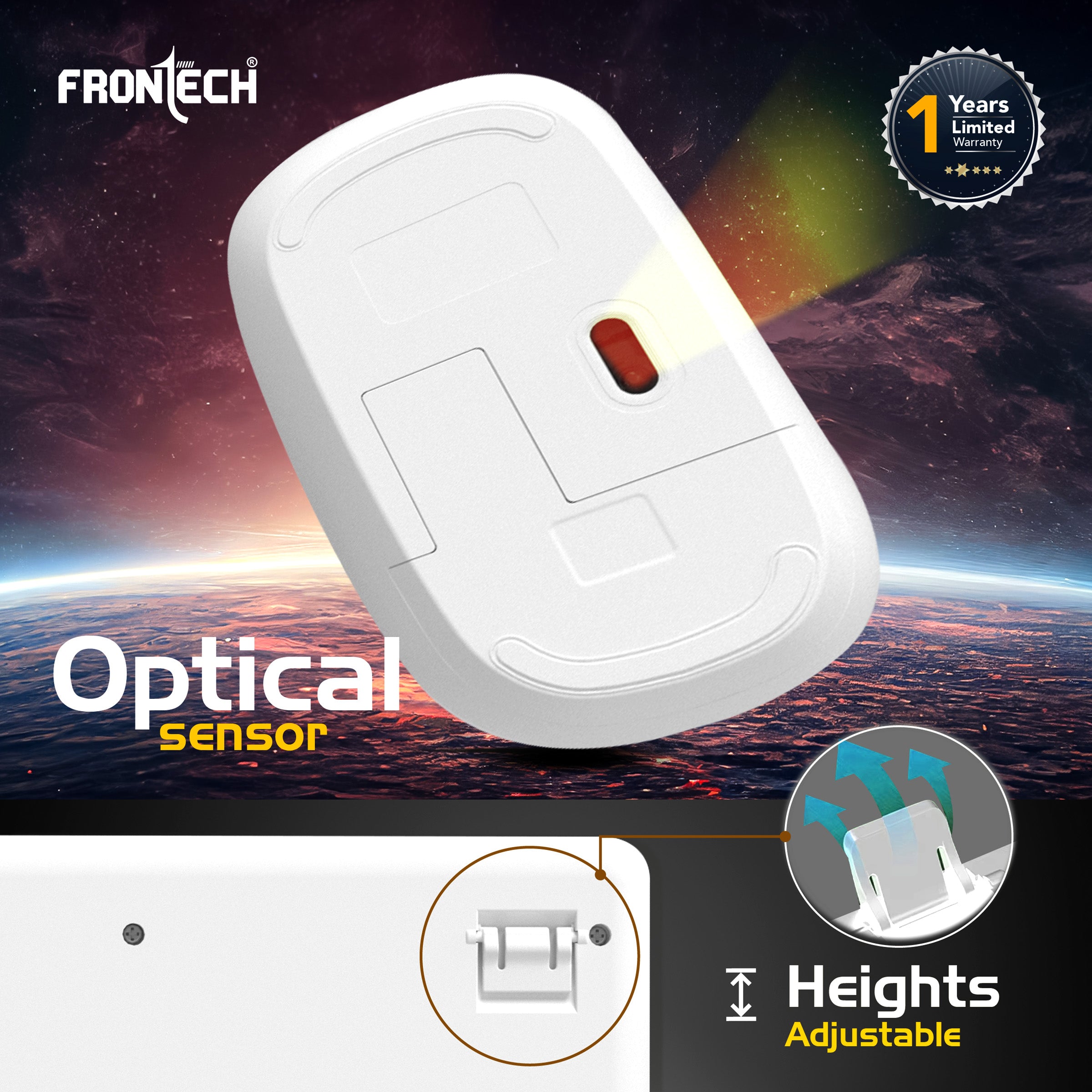 Frontech 2.4Ghz Wireless Keyboard and Mouse|104 Keys|1600 DPI|KB-0031| Combo Set (White)